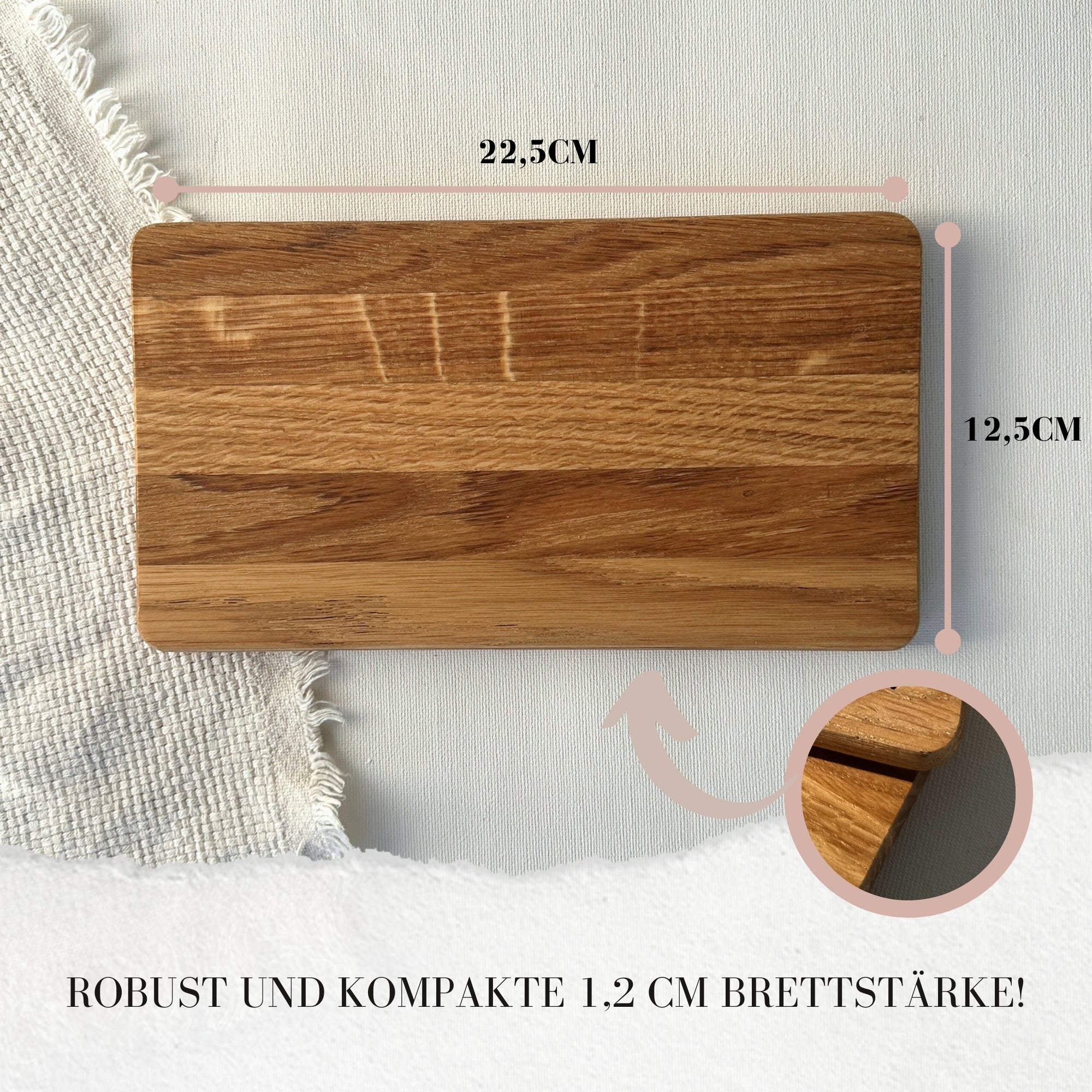 FRÜHSTÜCKSBRETT "SCHWESTERHERZ" GRAVUR - EICHE GEÖLT - LENA