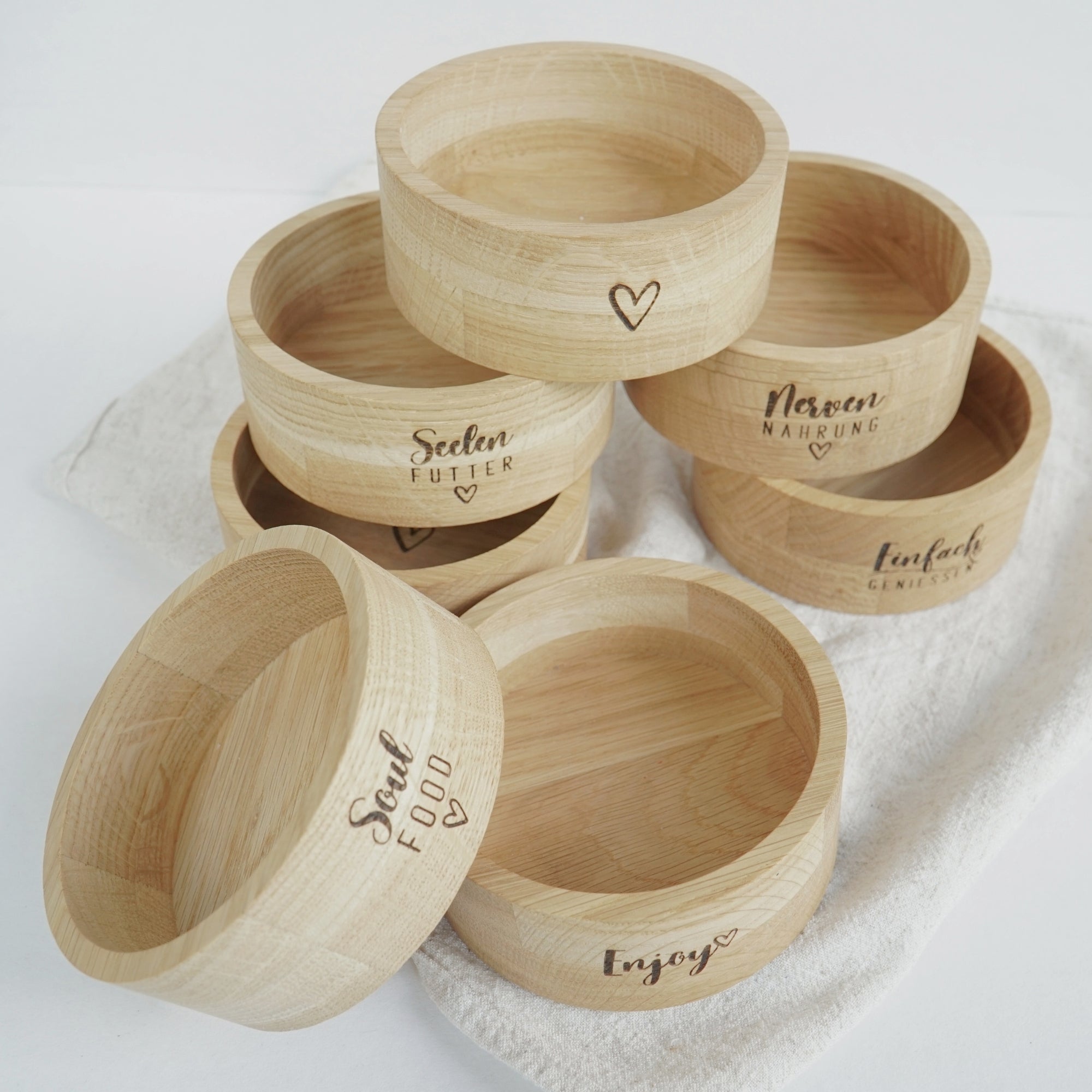Kleine Snackschale Snackschüssel - 100% FSC® zertifiziert - Eiche gewachst - BOWLY