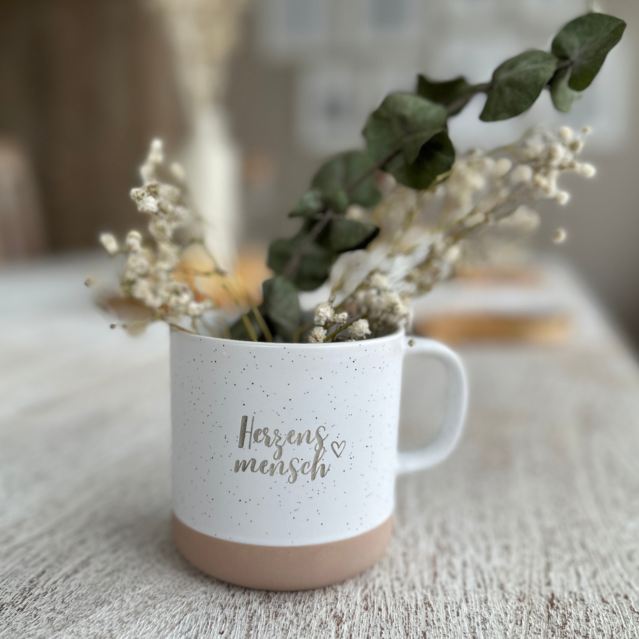 Personalisierte Steingut Tasse - SANDY