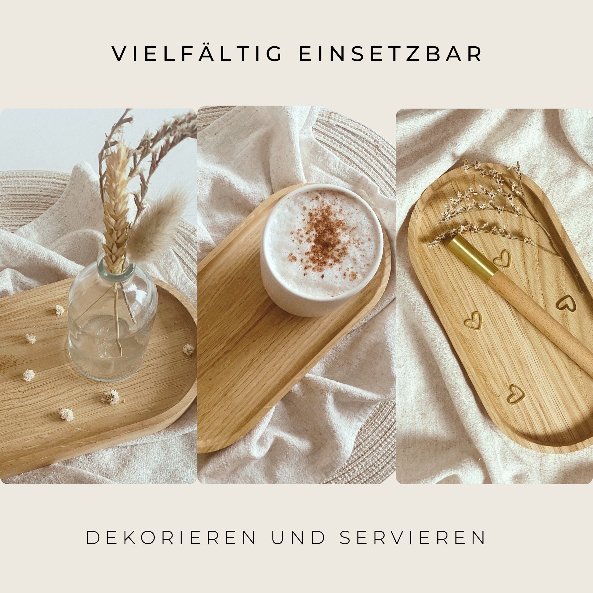 Ovales Holztablett aus Eiche - BLANKO | KANU