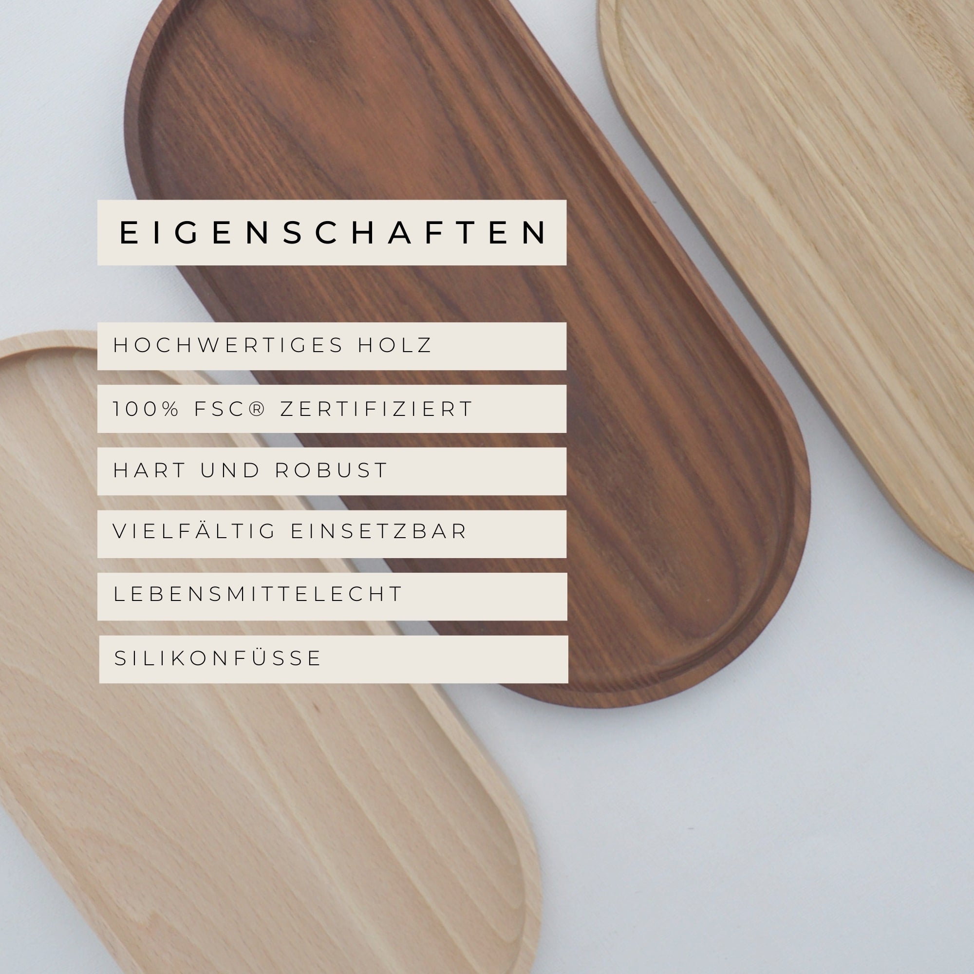 Ovales Holztablett - BLANKO - 100% FSC® | KANU