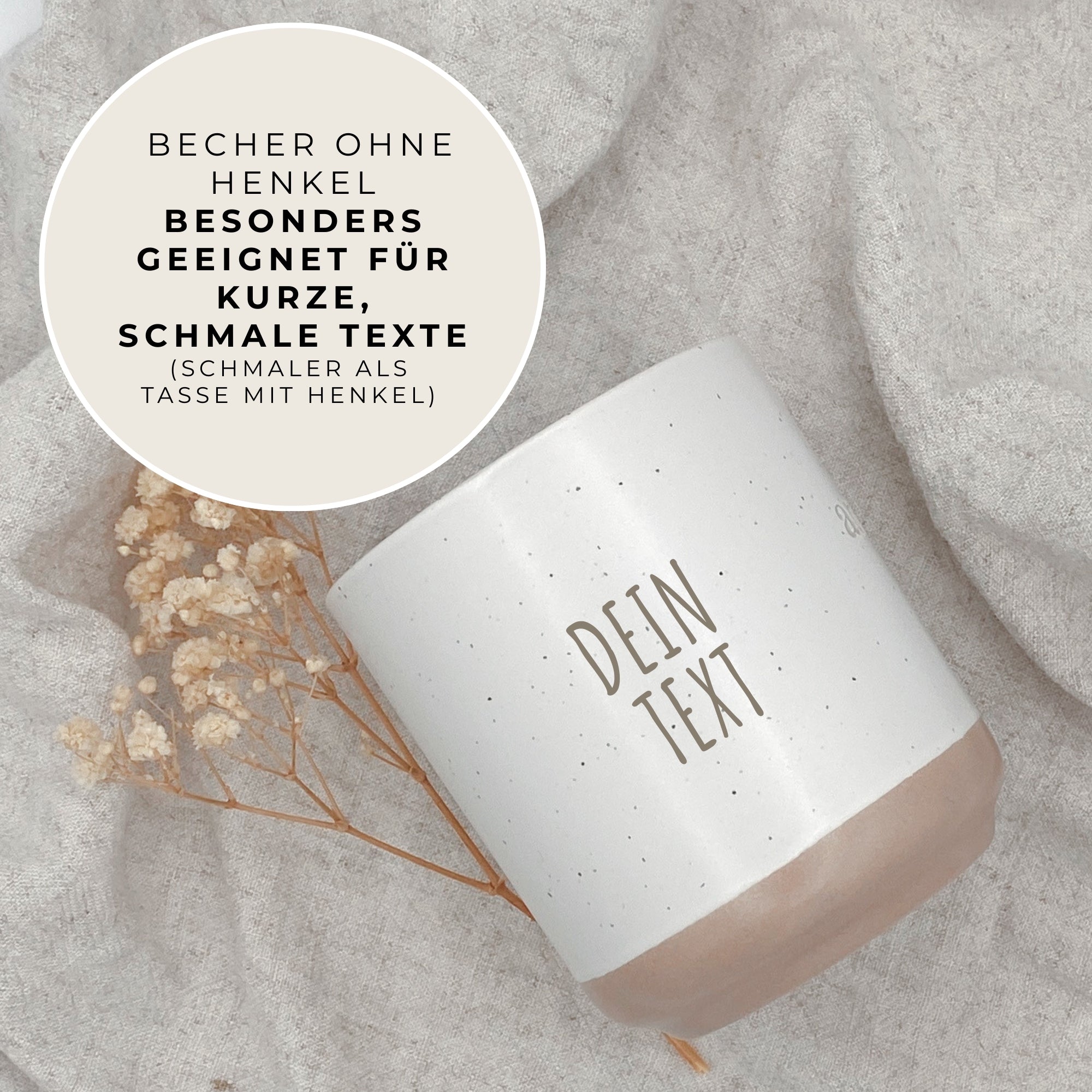 Steingut-Becher ・Personalisiert・280ml・Graviert ・Handmade | SLIM-SANDY