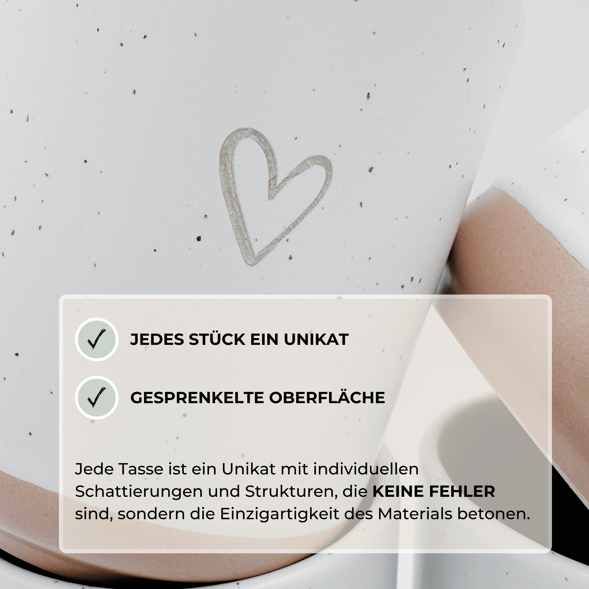 Steingut-Becher ・Personalisiert・280ml・Graviert ・Handmade | SLIM-SANDY