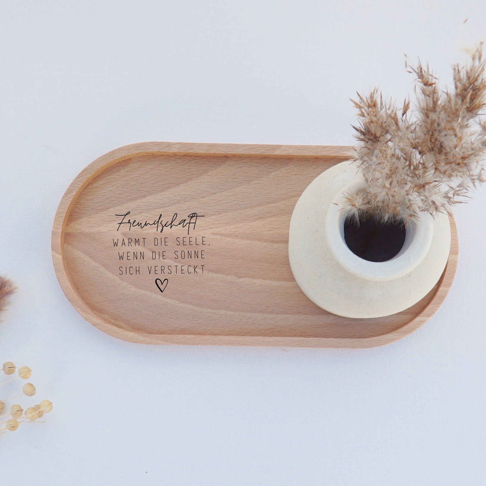 Mini Holztablett Eiche - Freundschaft - 100% FSC® - KANU-20