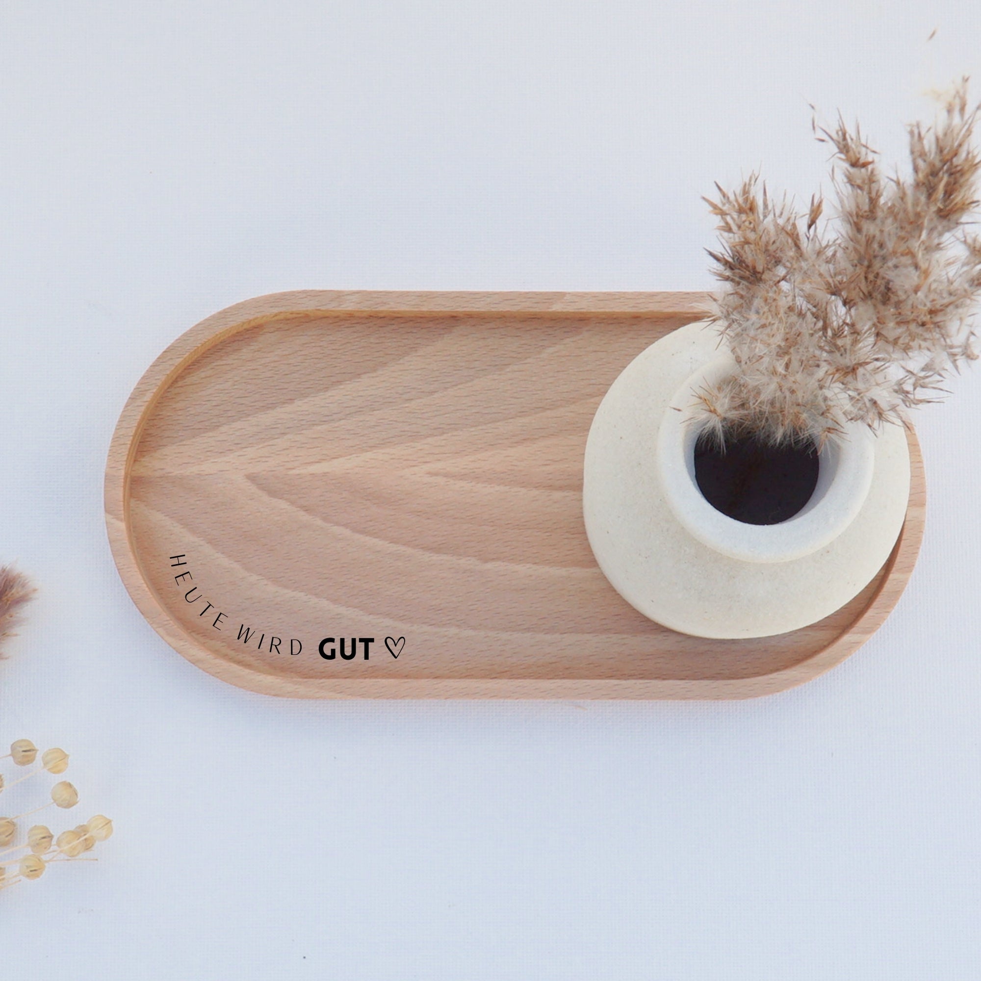 Mini Holztablett Eiche - Heute wird gut - 100% FSC® - KANU-20