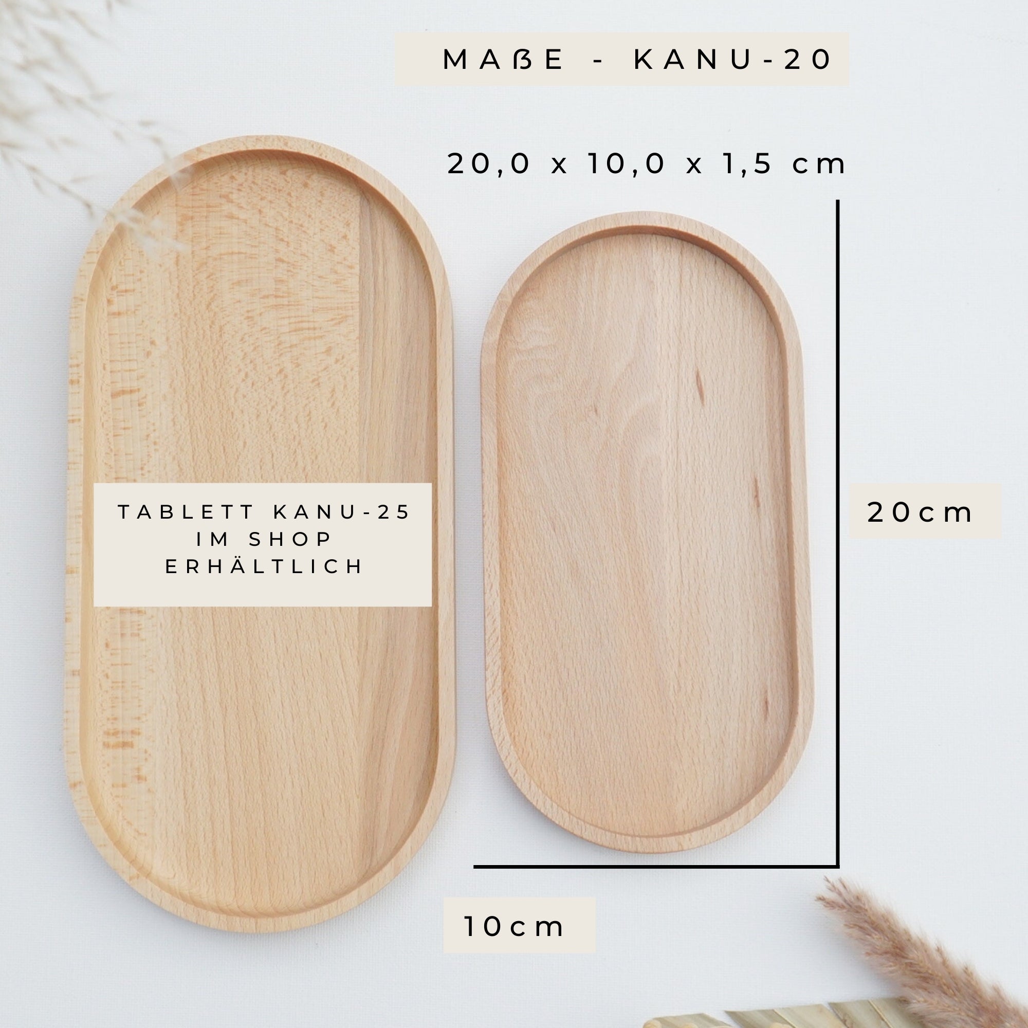 Mini Holztablett Eiche - Glück Freund - 100% FSC® - KANU-20