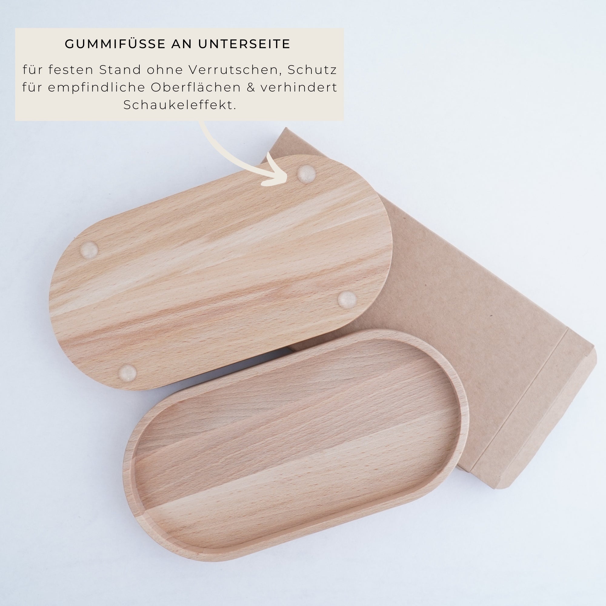 Mini Holztablett Eiche - Glück Freund - 100% FSC® - KANU-20