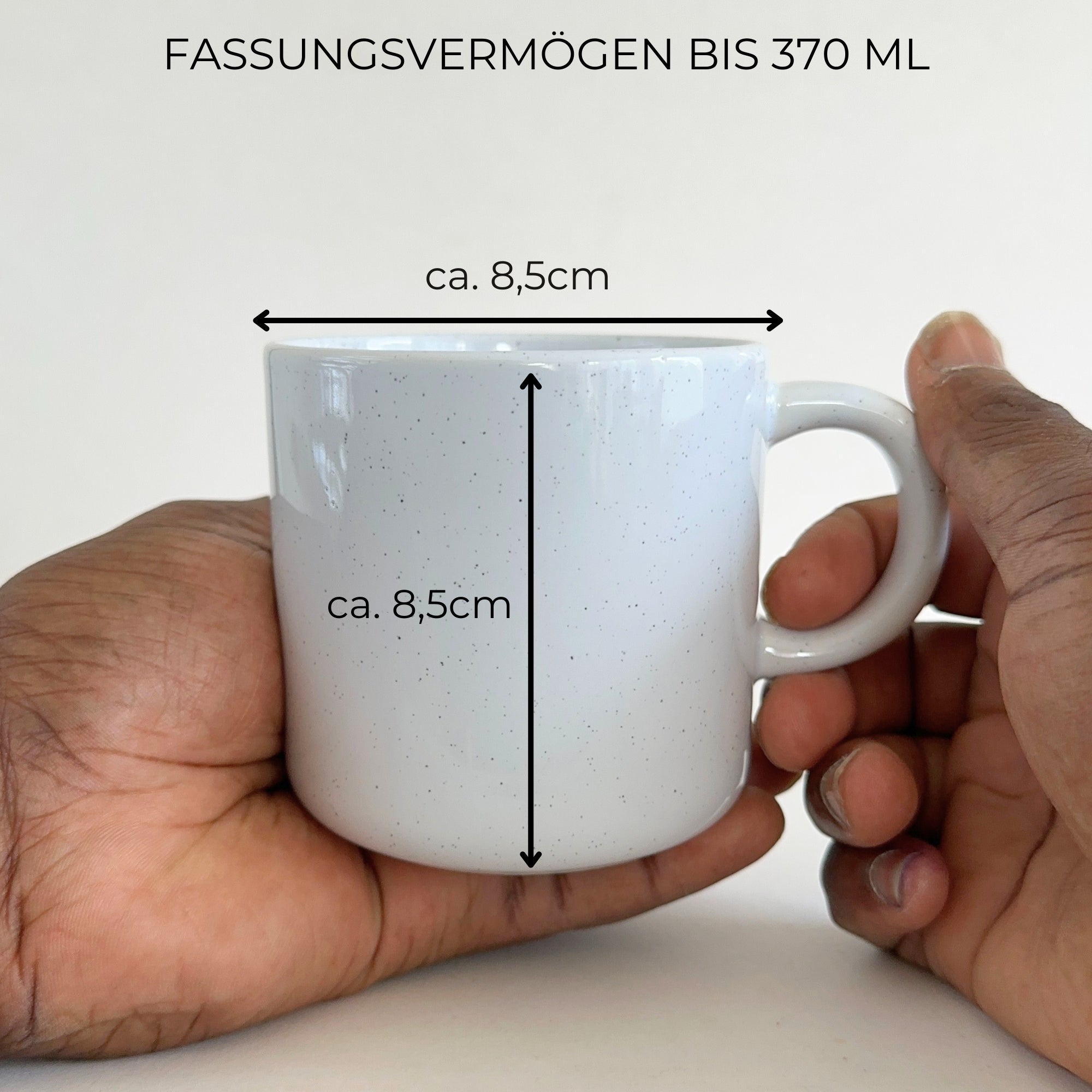 Steinzeug Tasse - "Einatmen" Gravur - hochglanz | SHINY