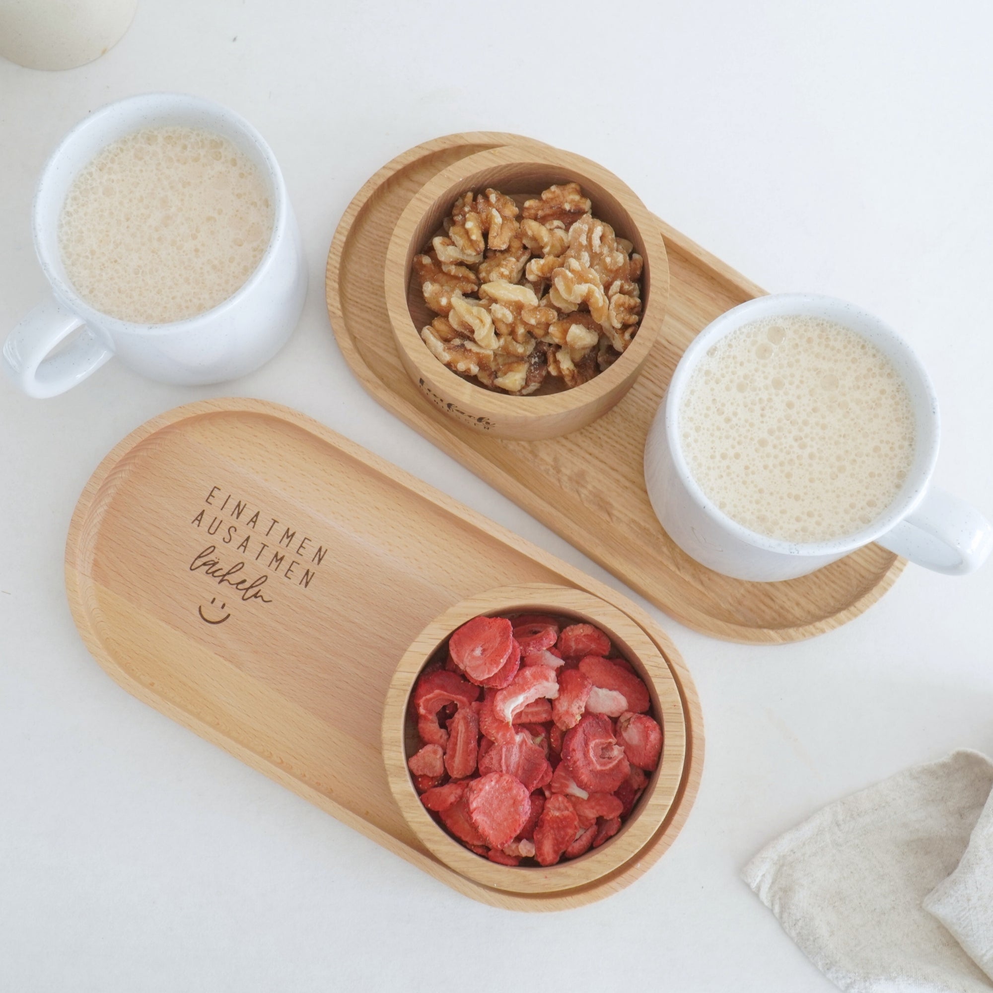 Steinzeug Tasse - "Einatmen" Gravur - hochglanz | SHINY