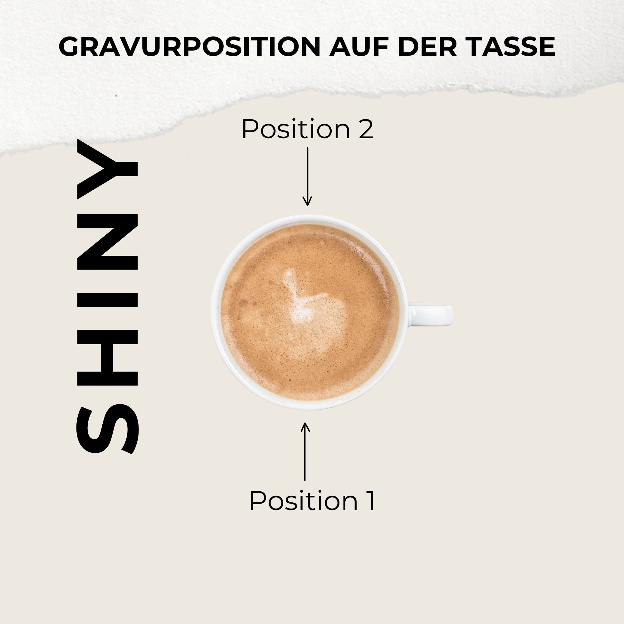 Steinzeug Tasse - "Einatmen" Gravur - hochglanz | SHINY