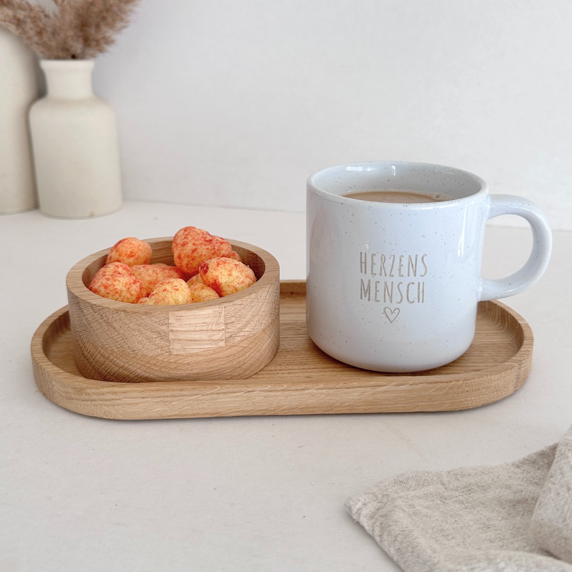 Steinzeug Tasse - "Herzensmensch" Gravur - hochglanz | SHINY