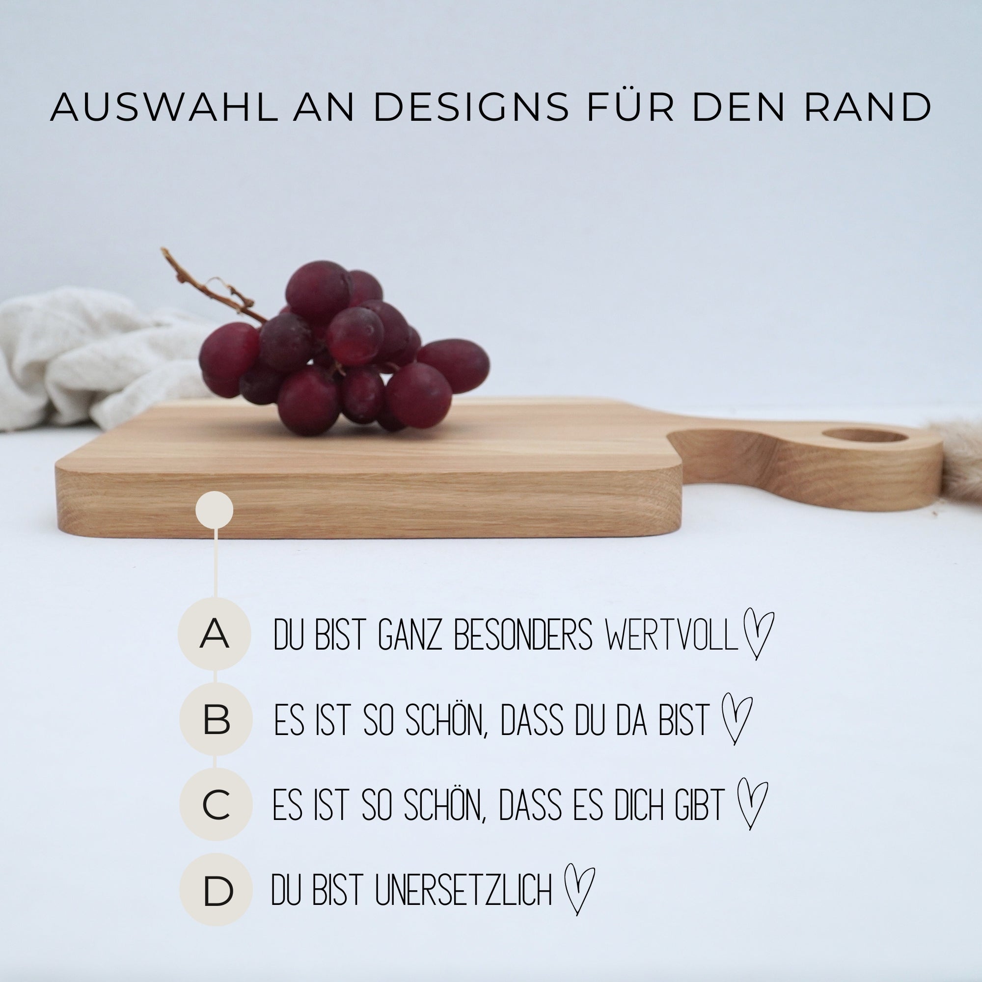 SCHNEIDEBRETT SWING - "HERZENSMENSCH" GRAVUR - EICHE GEWACHST