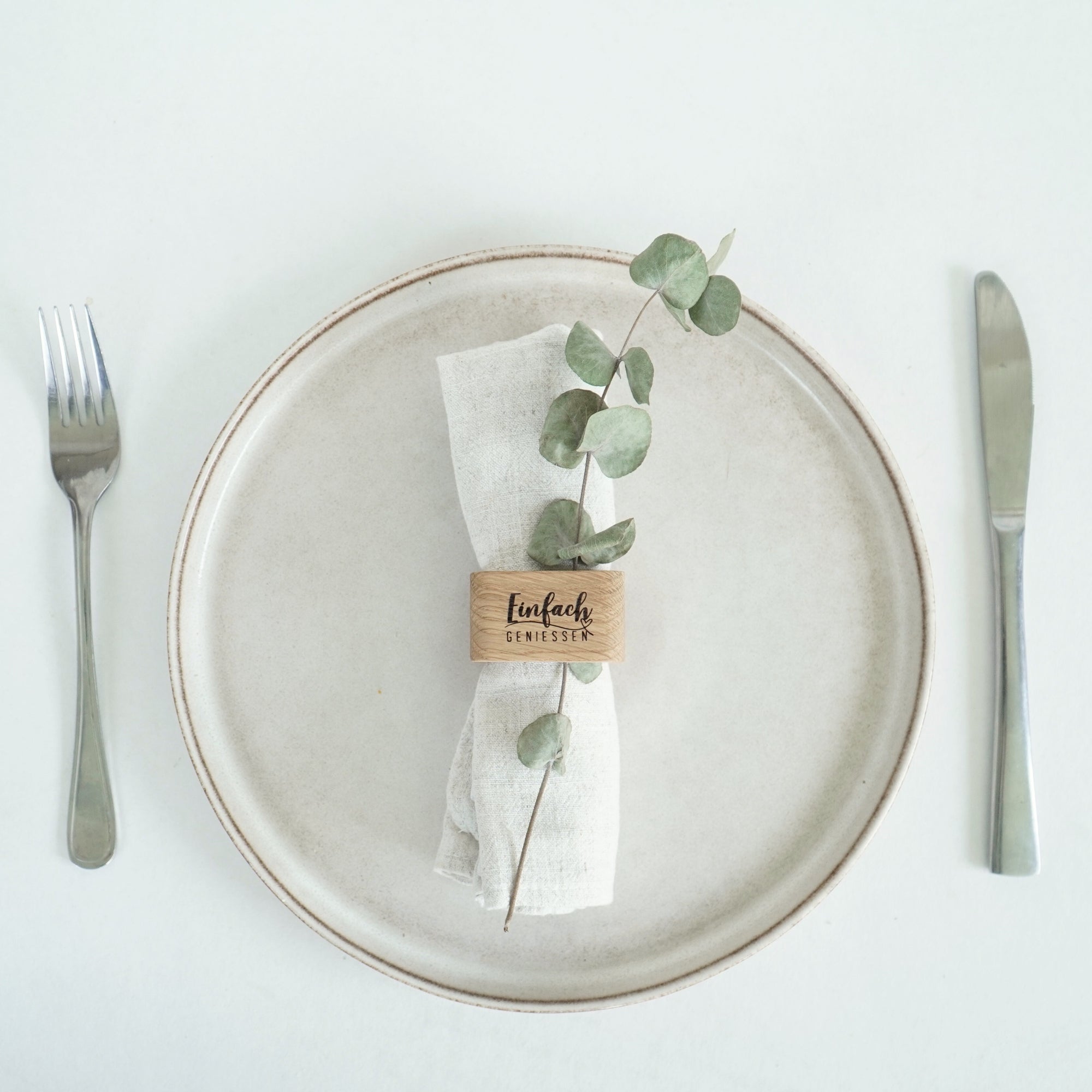 Serviettenring - "Einfach genießen" - Eiche gewachst
