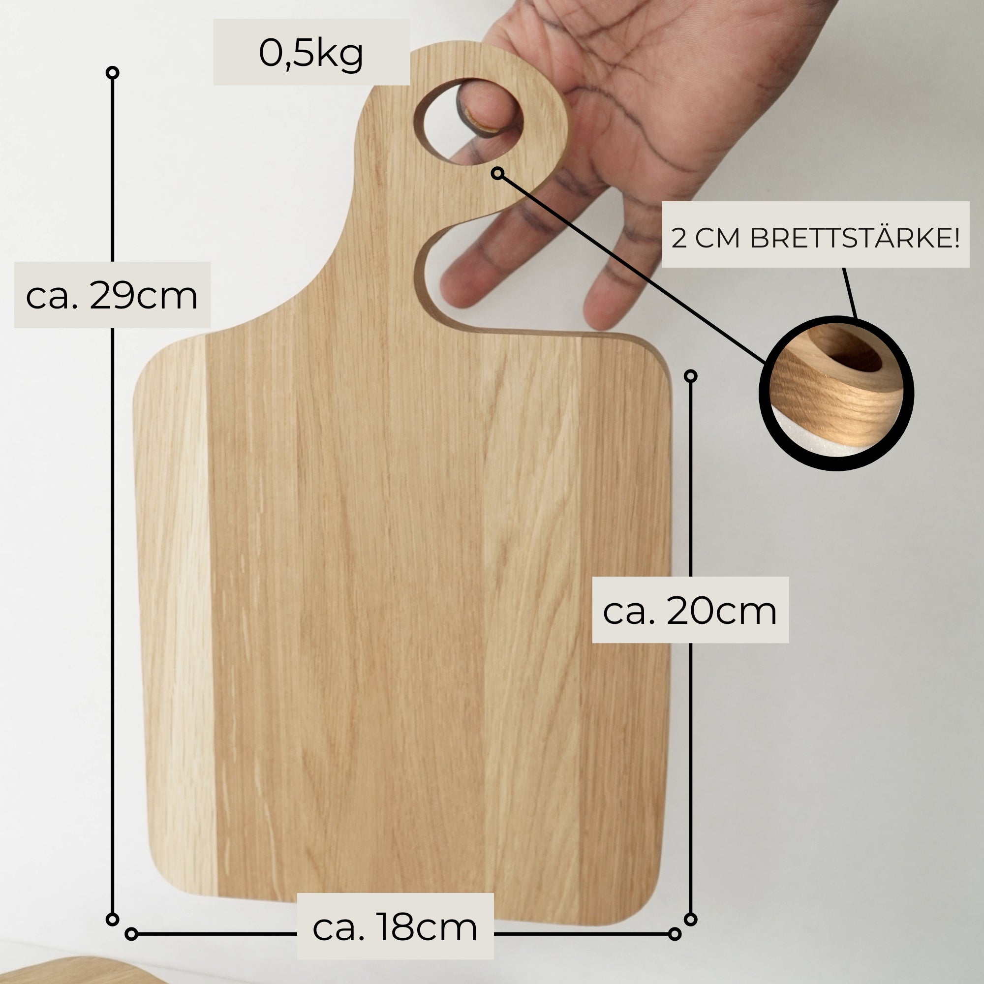 SCHNEIDEBRETT SWING - "HIER KRÜMELT OPA" GRAVUR - EICHE GEWACHST