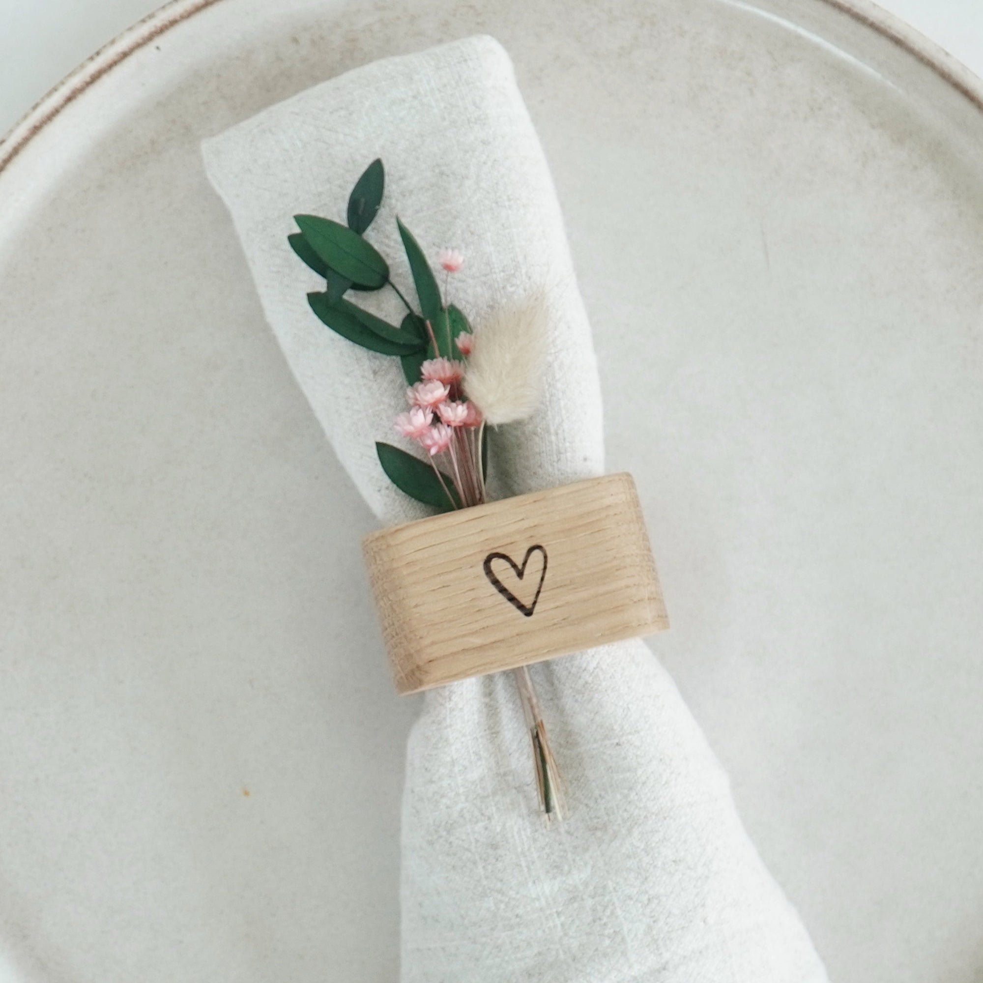 Serviettenring - "Herz" - Eiche gewachst