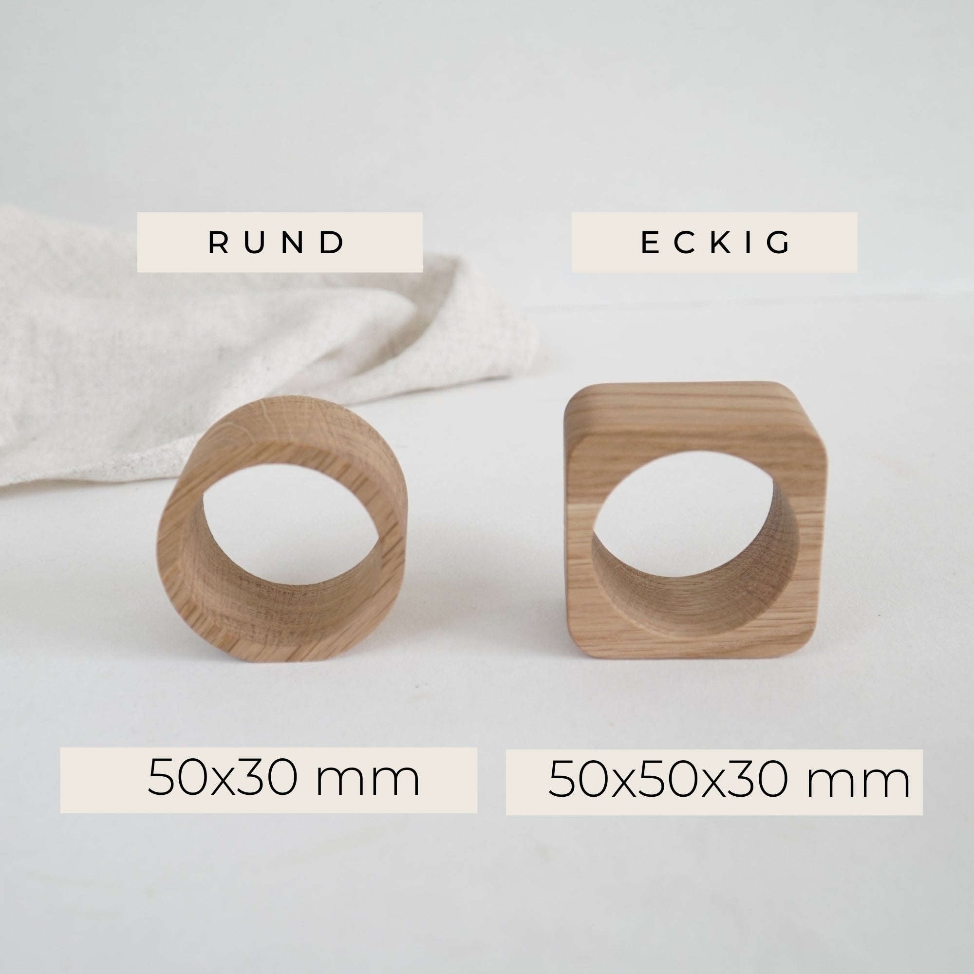 Serviettenring - "Bon Appétit" - Eiche gewachst