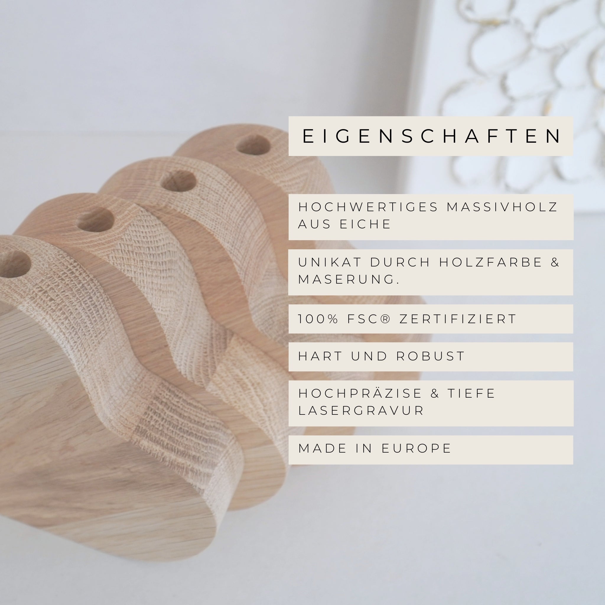 Herzform "Lieblingshebamme" massivem Eichenholz inkl. Trockenblumen