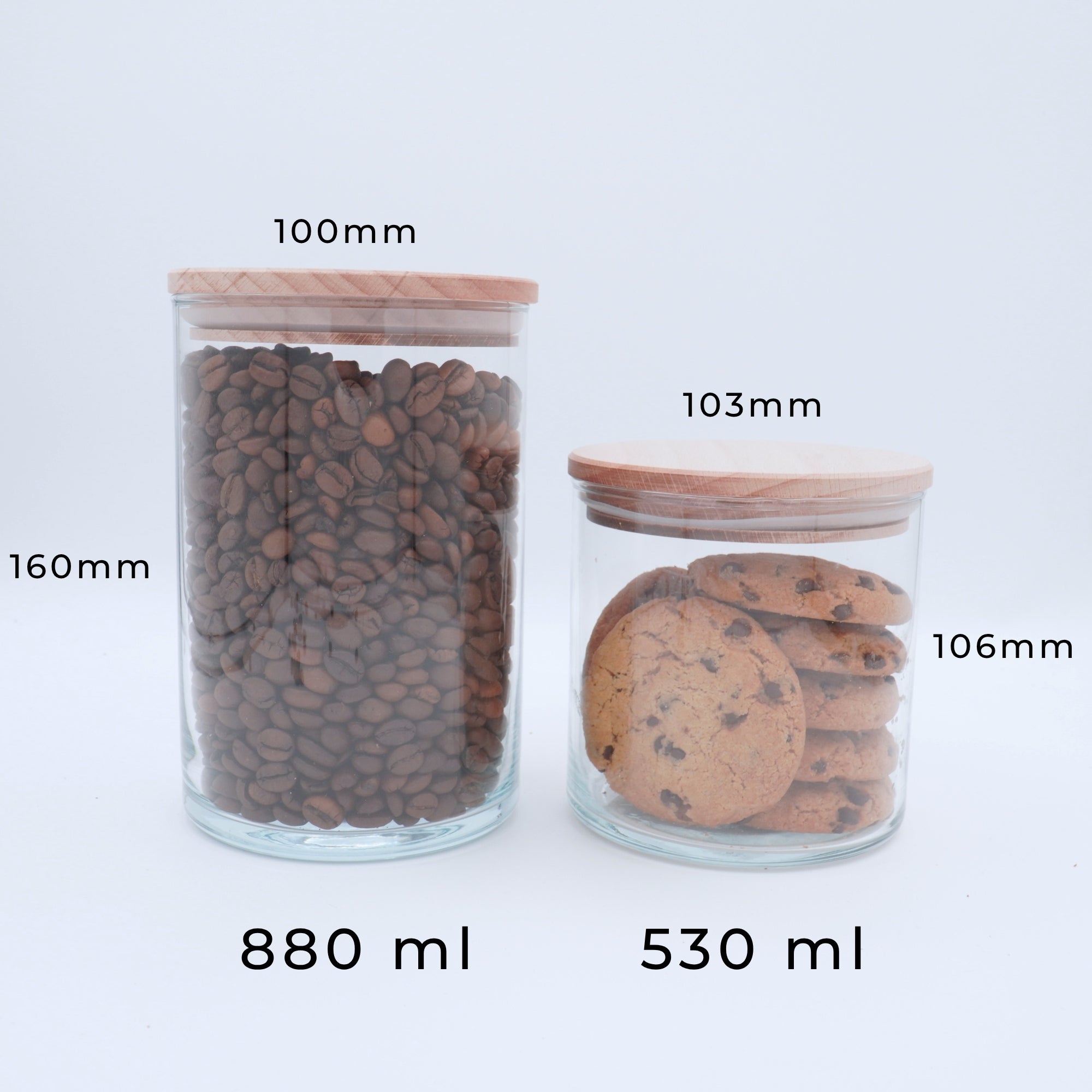 Vorratsglas "Nervennahrung" mit graviertem Holzdeckel · 530 bis 880ml