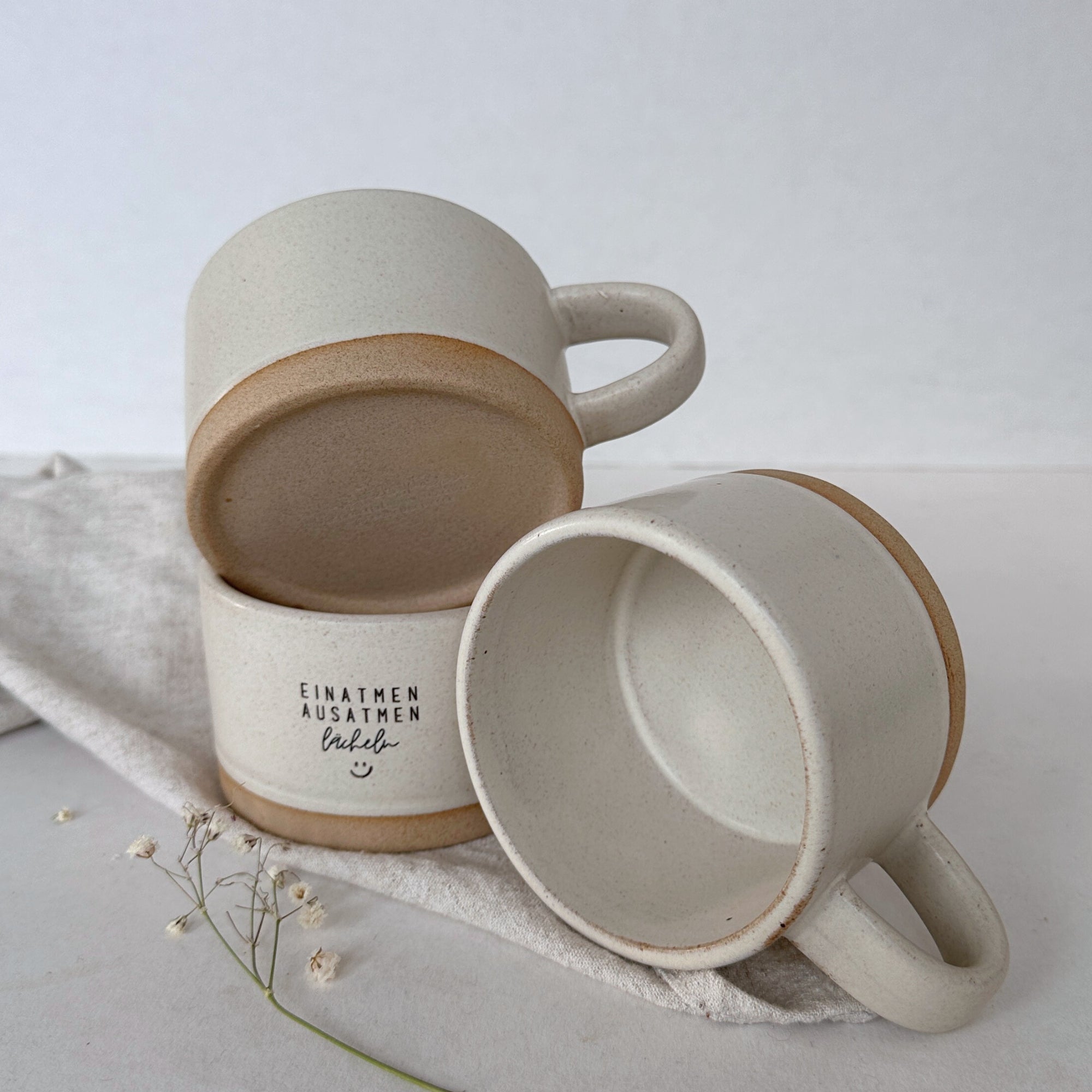 Steingut-Tasse - "Hebamme mit Herz" - 100% Handgemacht | RUSTY