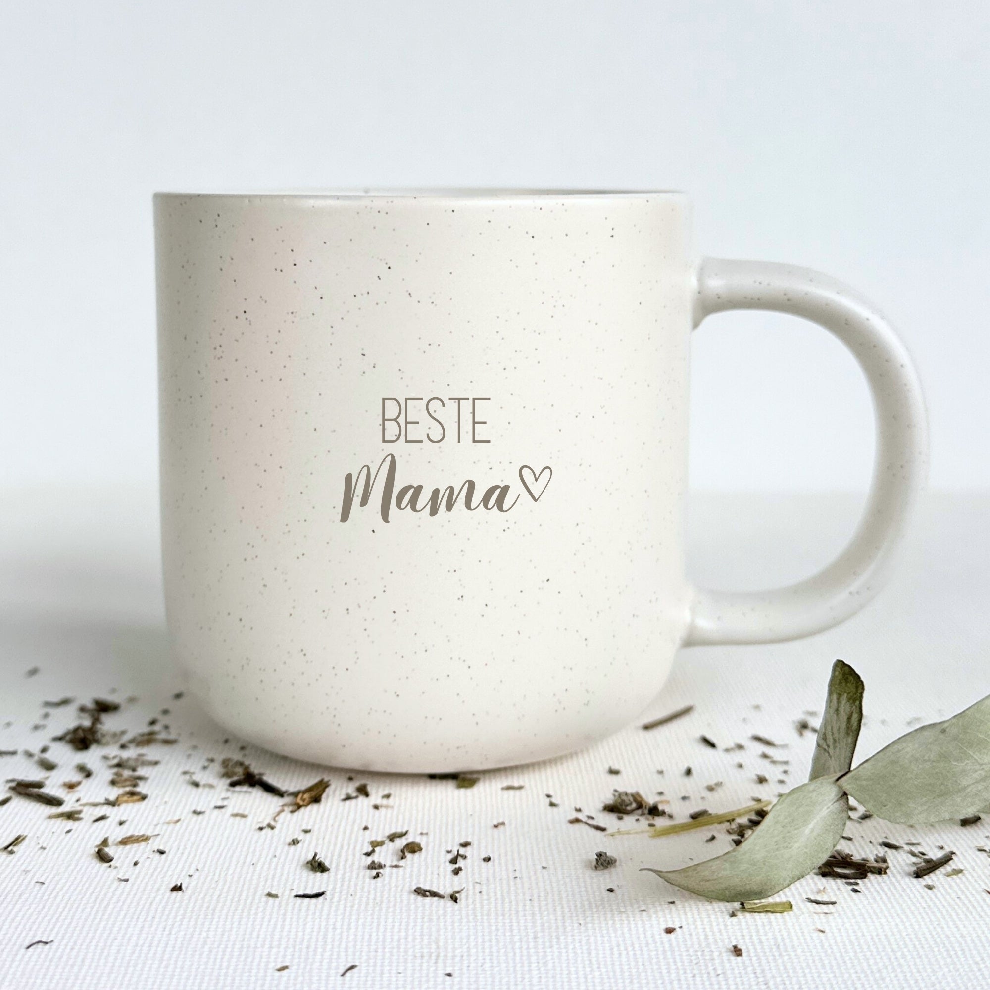 Steingut Tasse - "Beste Mama" - Gravur - STYLER