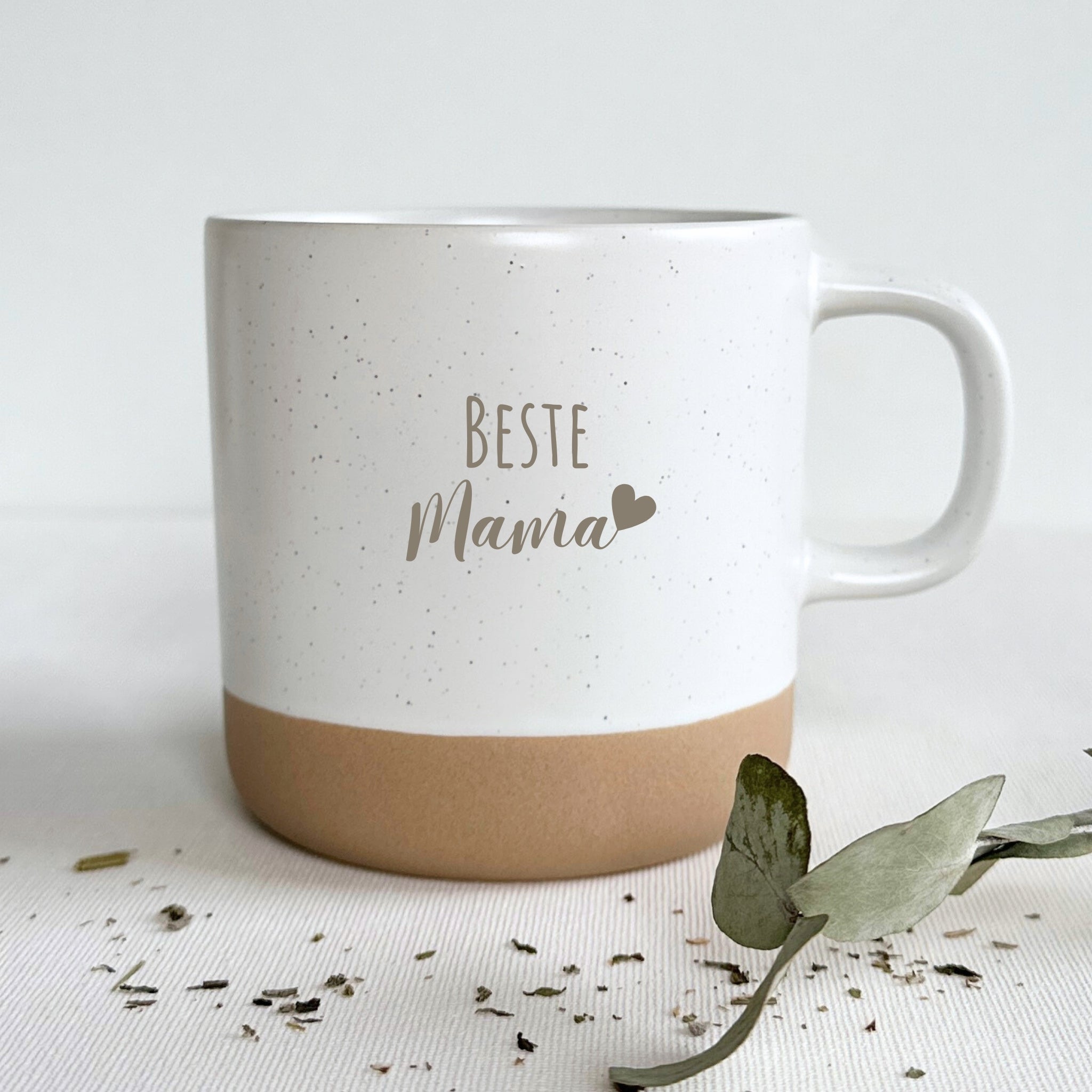 Steingut Tasse - "Beste Mama" - Gravur - SANDY