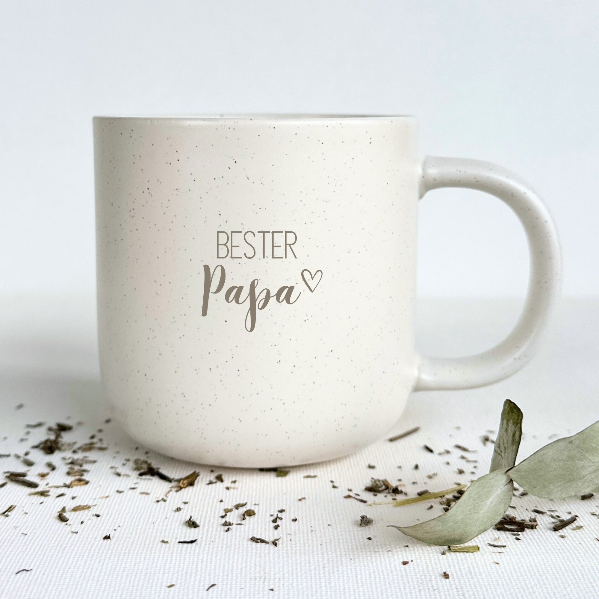 Steingut Tasse - "Bester Papa" - Gravur - STYLER
