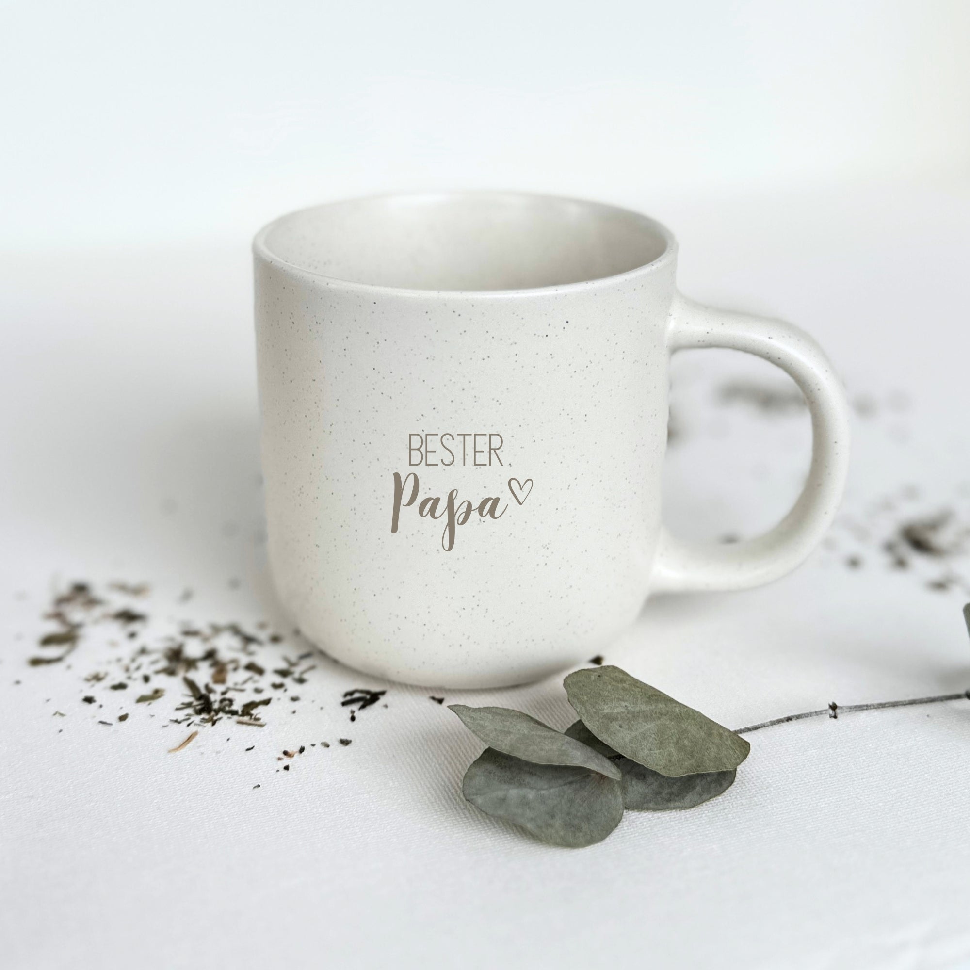 Steingut Tasse - "Bester Papa" - Gravur - STYLER