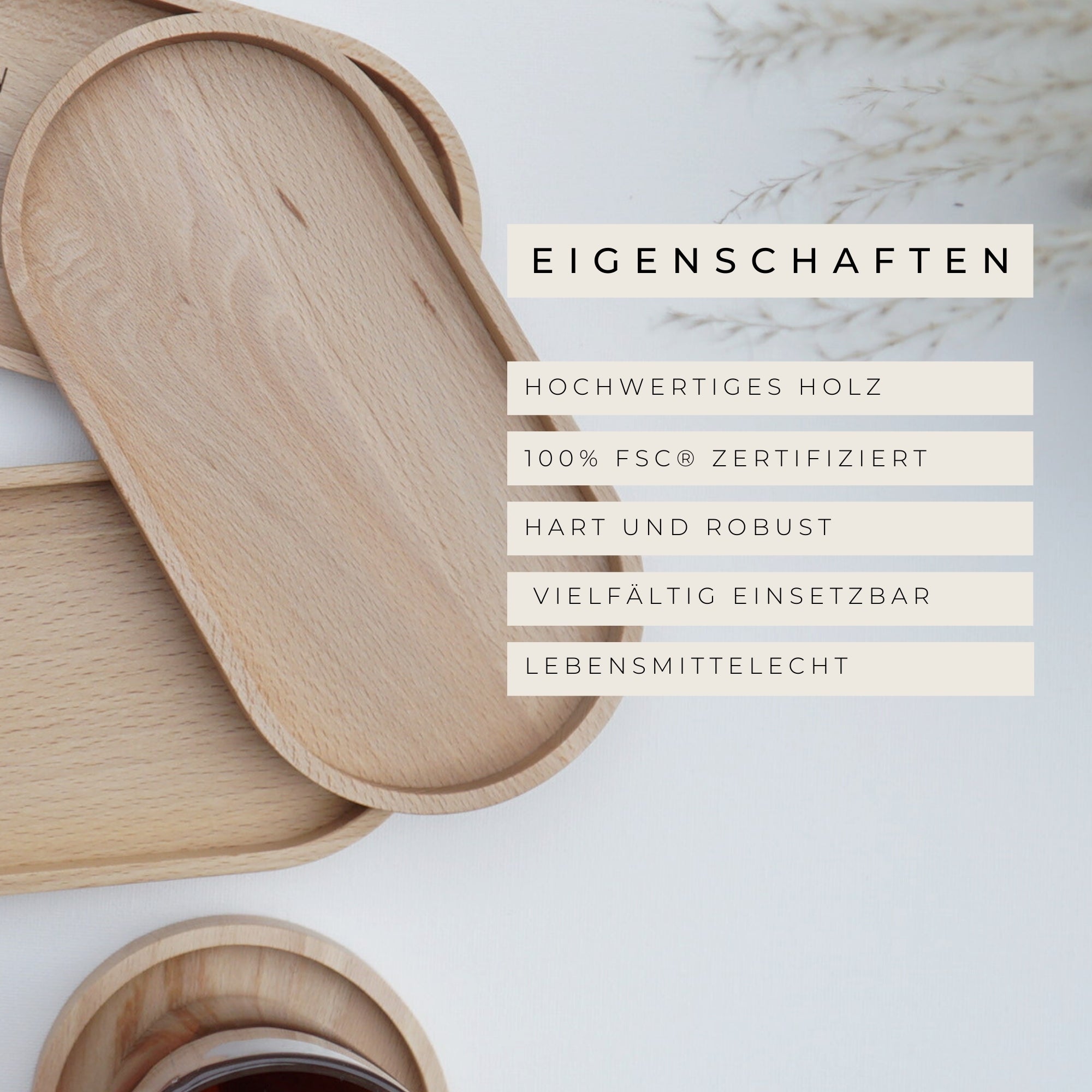 Ovales Holztablett - BLANKO - 100% FSC® | KANU