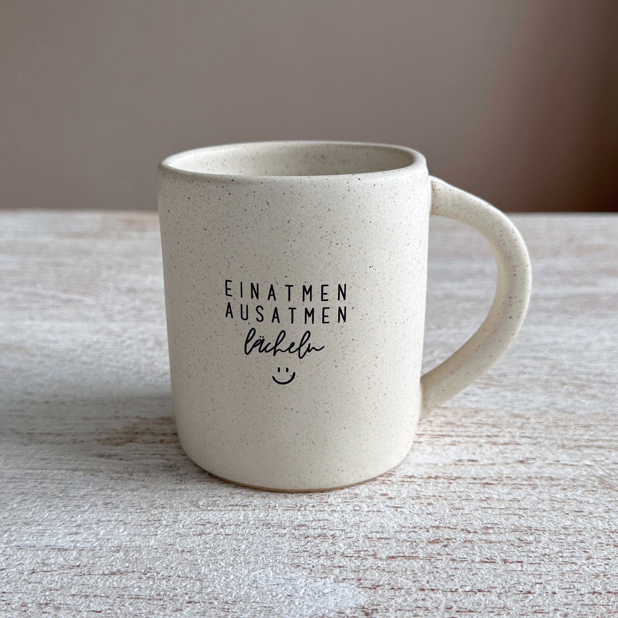 Steingut-Tasse - "Einatmen" - 100% Handgemacht | BIGGY