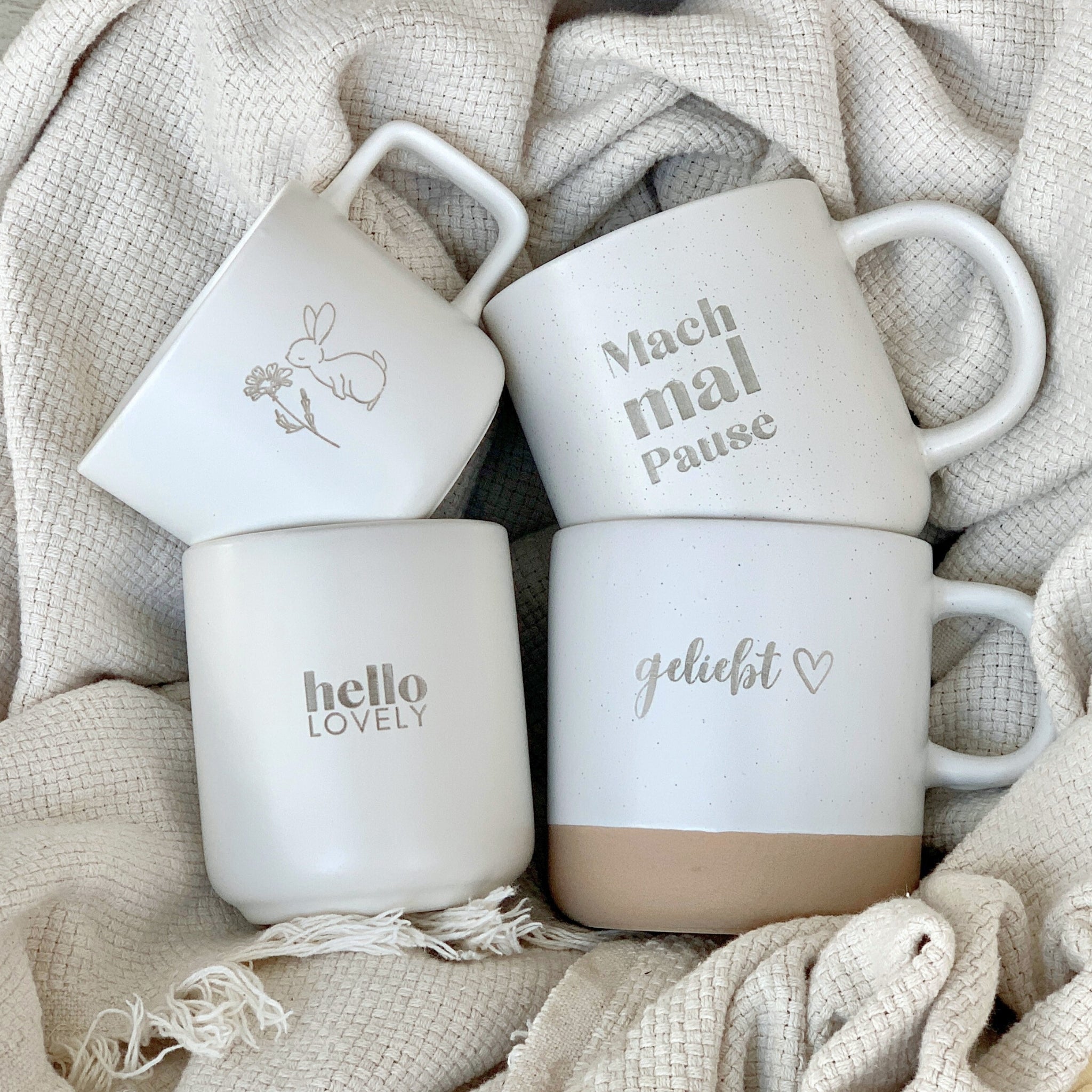 Steingut Tasse - "Oma" - Gravur - SANDY