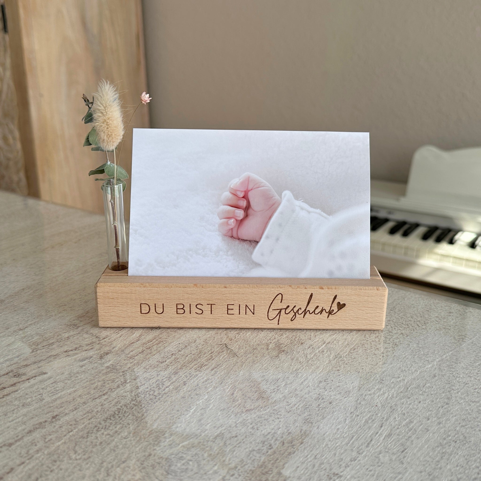 Karten-/Fotohalter - "Du bist ein Geschenk" - Handmade
