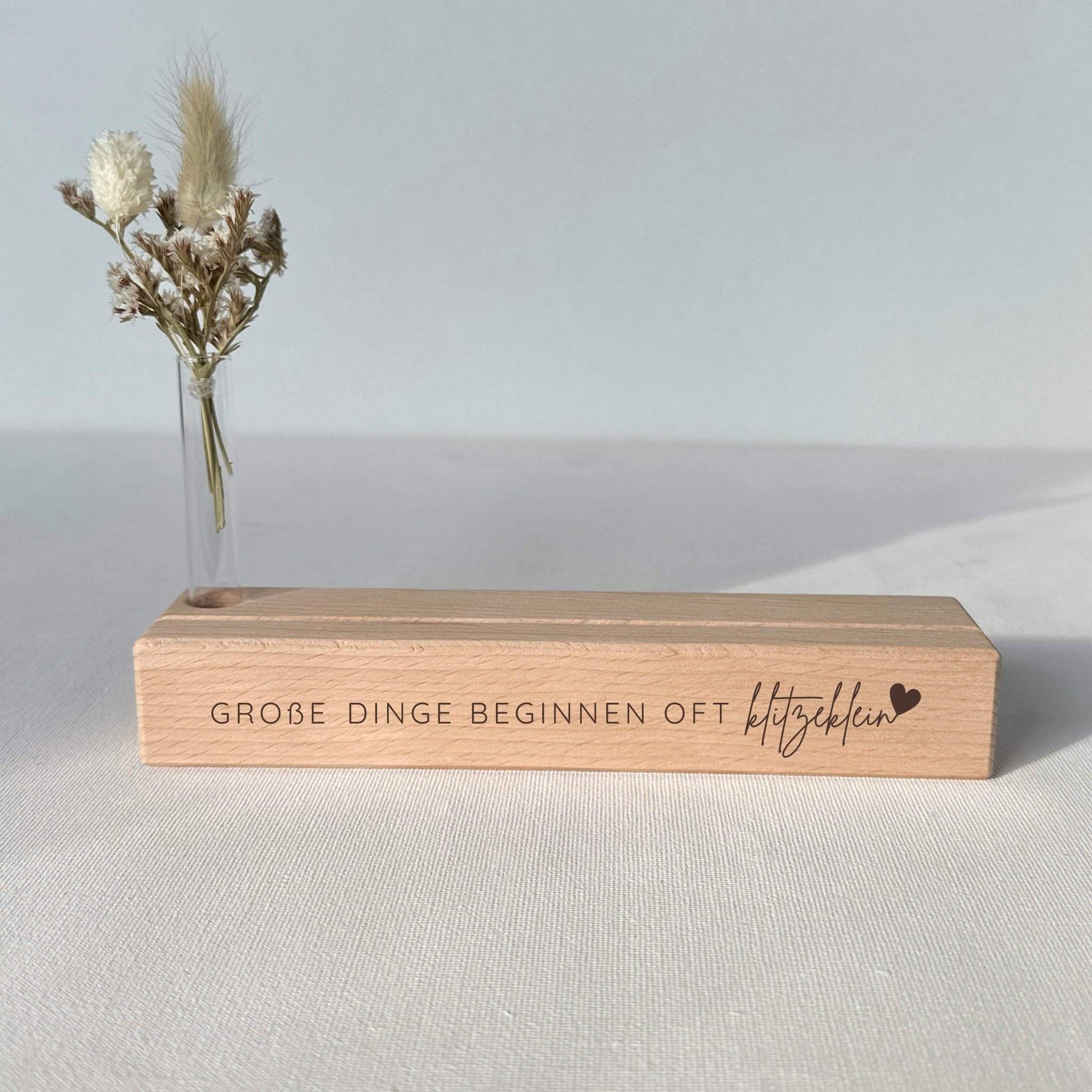 Karten-/Fotohalter - "Große Dinge beginnen oft klitzeklein" - Handmade