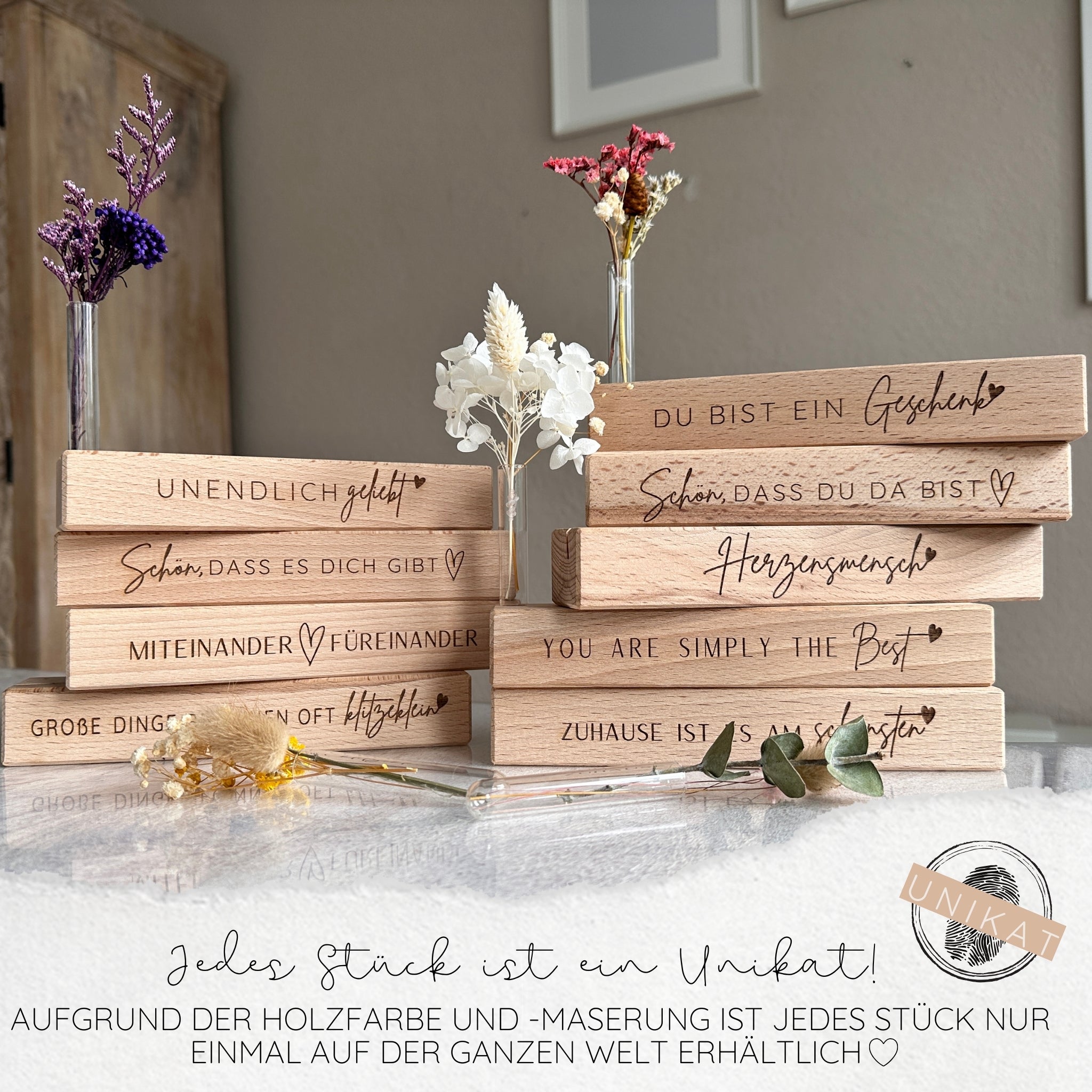 Karten-/Fotohalter - "Zuhause ist es am schönsten" - Handmade