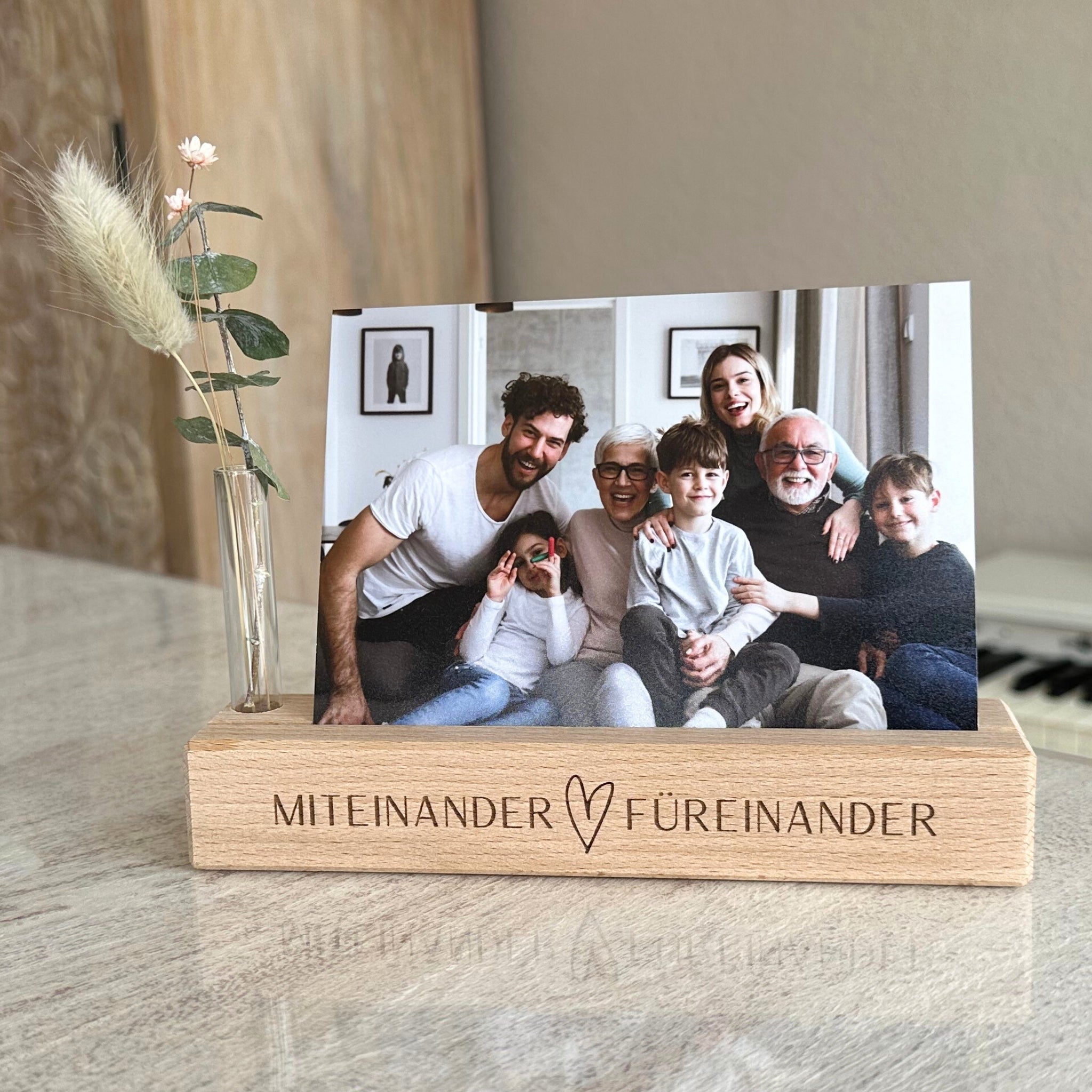 Karten-/Fotohalter - "Miteinander Füreinander" - Handmade