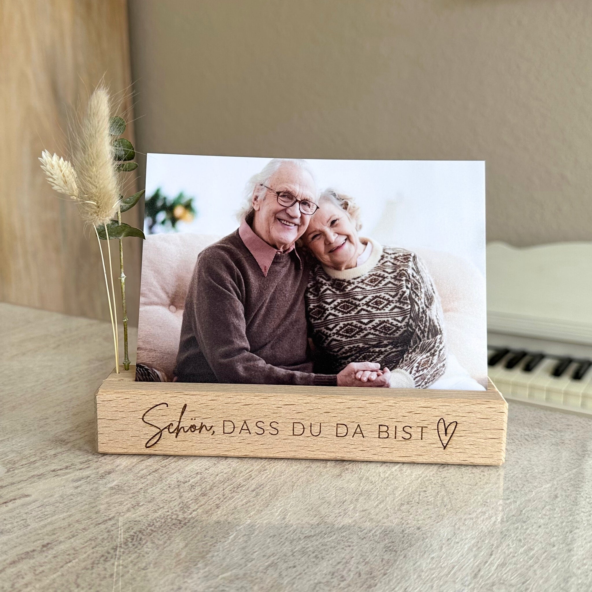 Karten-/Fotohalter - "Schön, dass du da bist" - Handmade