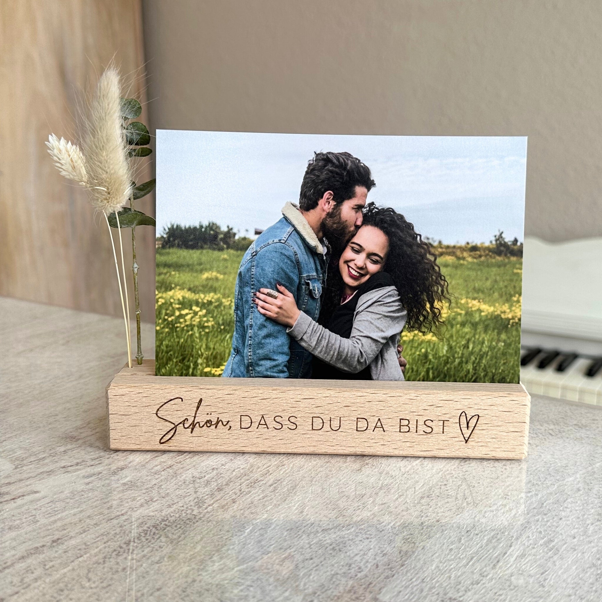 Karten-/Fotohalter - "Schön, dass du da bist" - Handmade