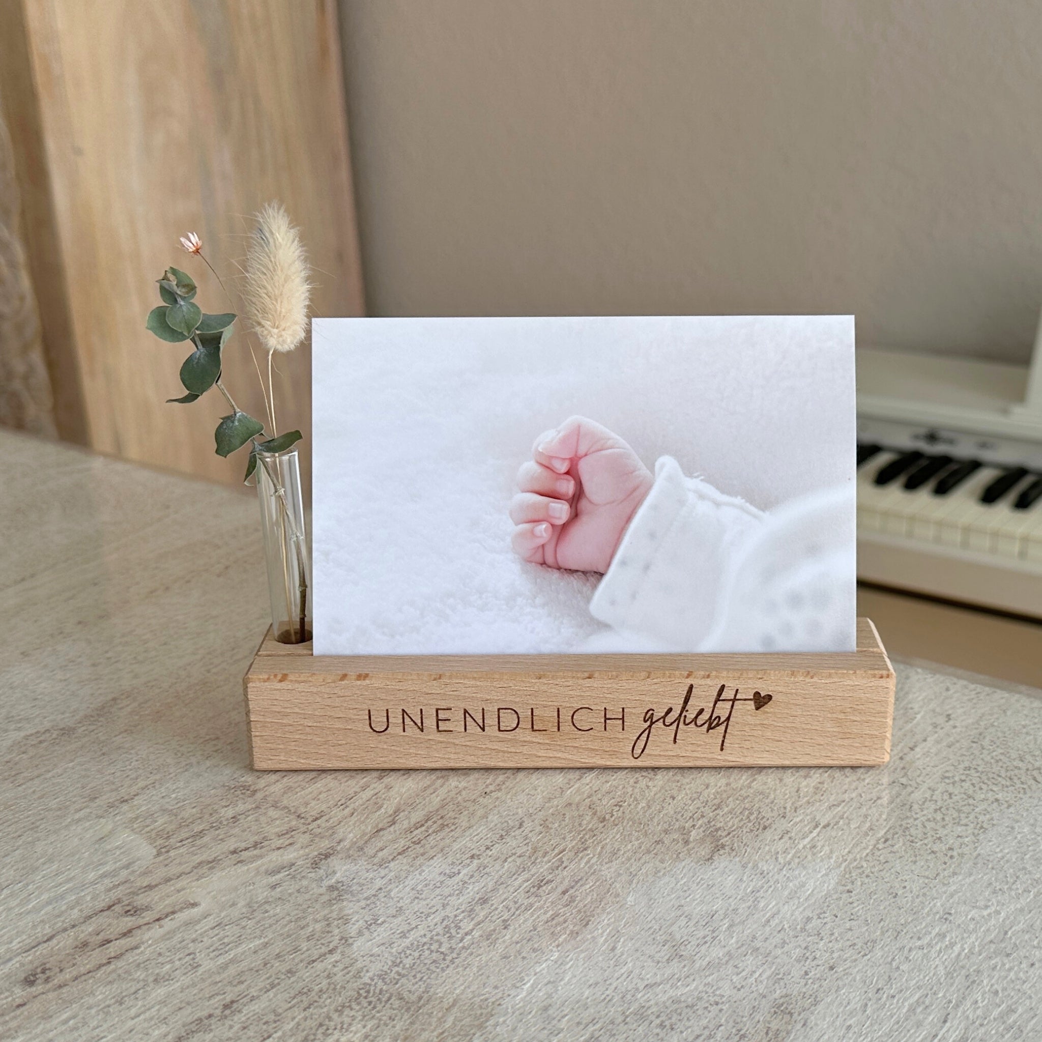 Karten-/Fotohalter - "Unendlich geliebt" - Handmade