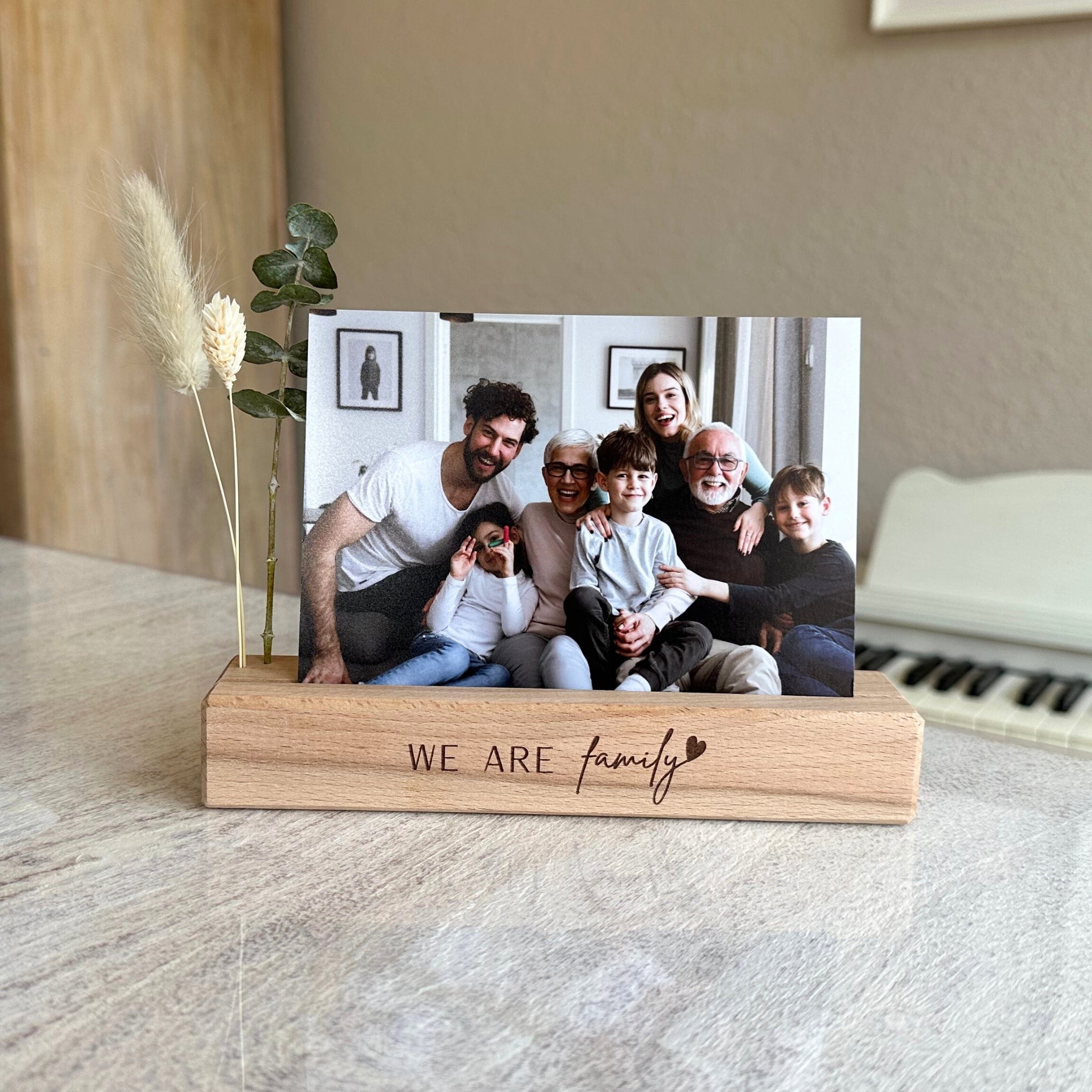 Karten-/Fotohalter - "We are family" - Handmade