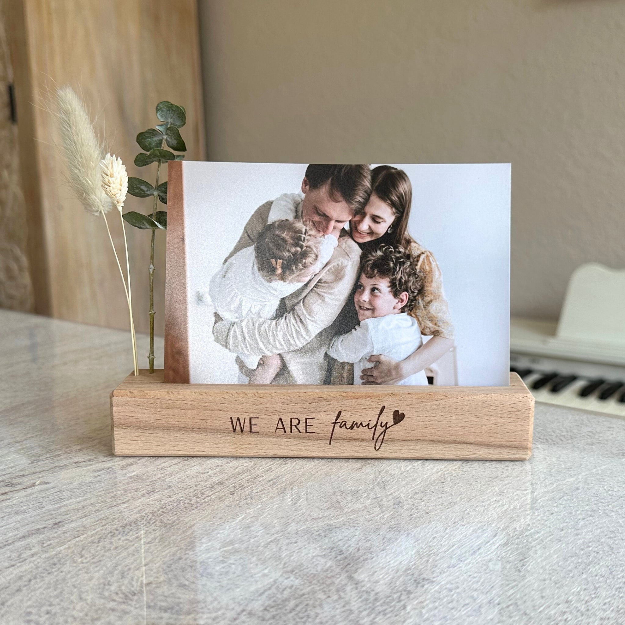 Karten-/Fotohalter - "We are family" - Handmade