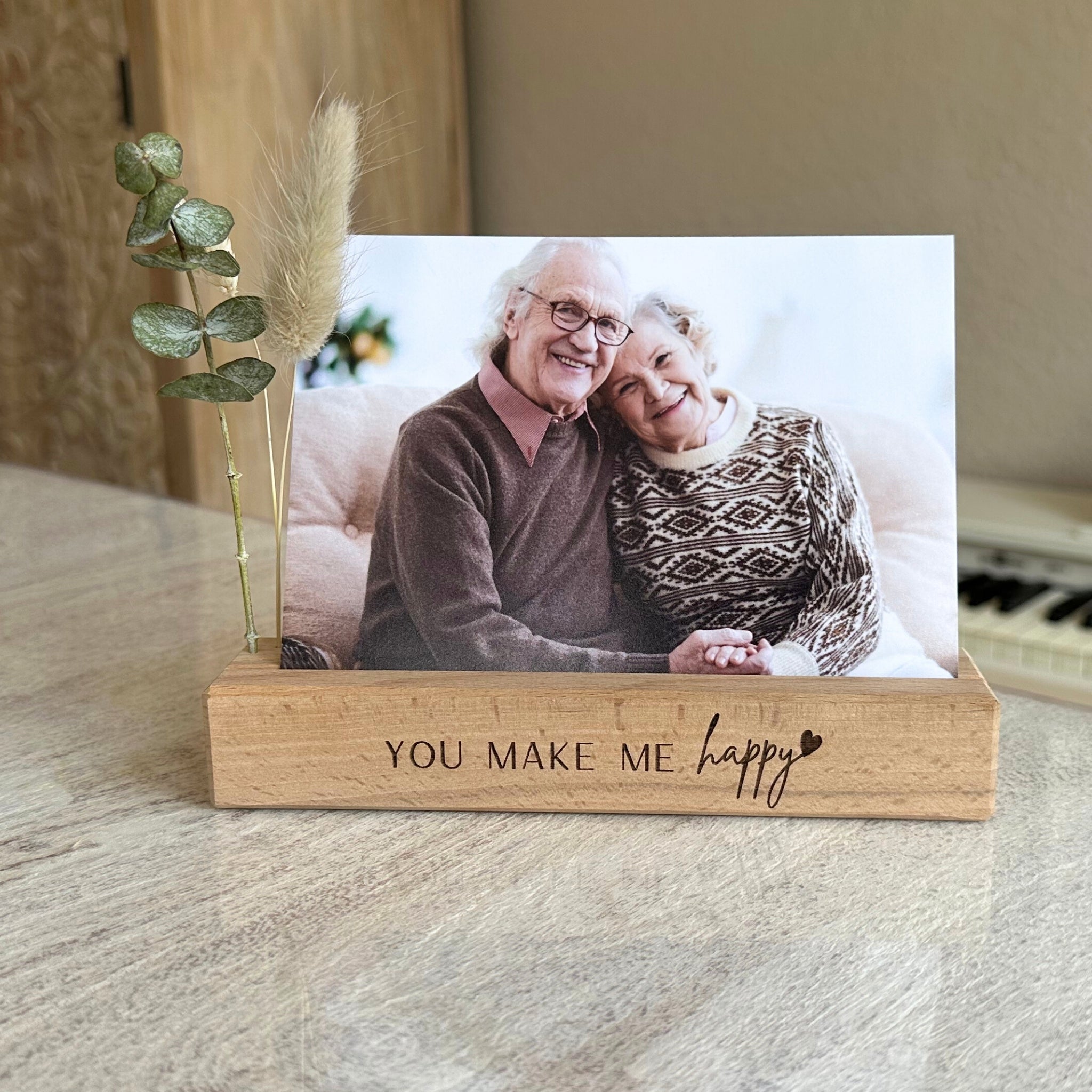 Karten-/Fotohalter - "You make me happy" - Handmade