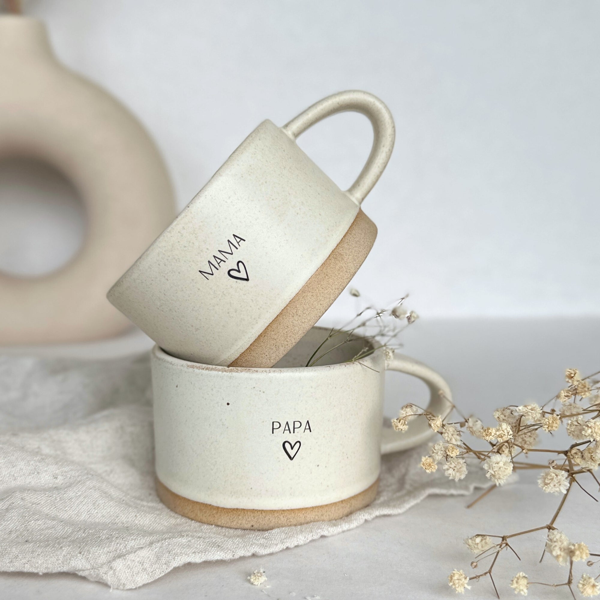 Steingut-Tasse - "Papa" - 100% Handgemacht | RUSTY