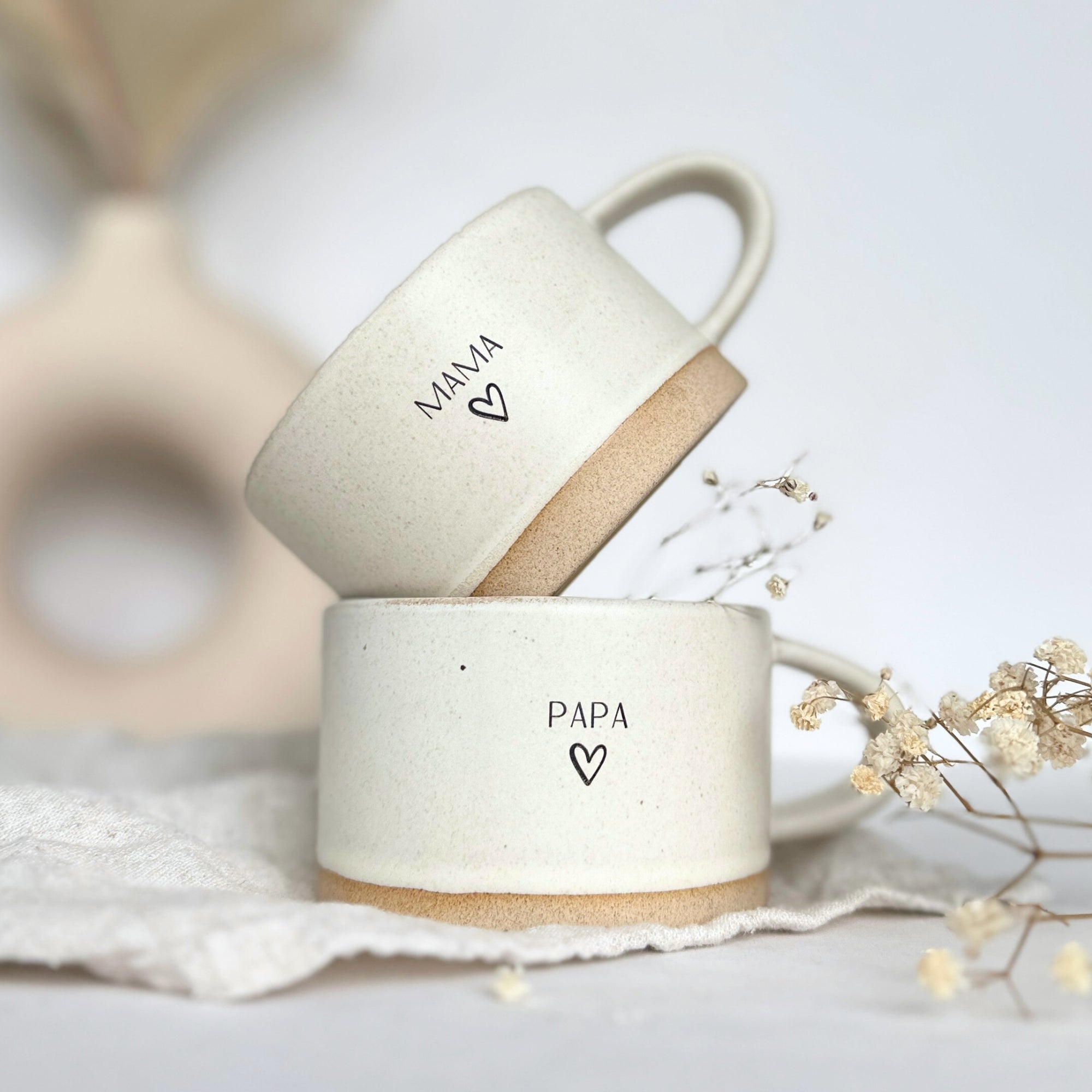 Steingut-Tasse - "Papa" - 100% Handgemacht | RUSTY