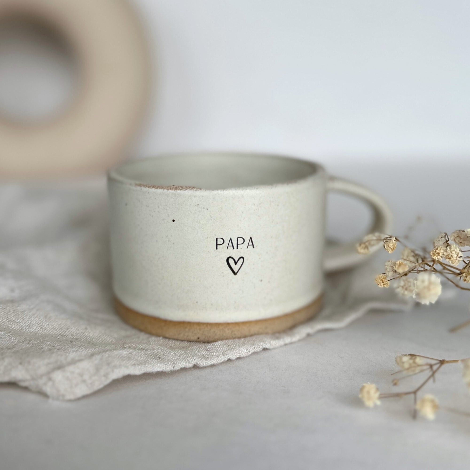 Steingut-Tasse - "Papa" - 100% Handgemacht | RUSTY