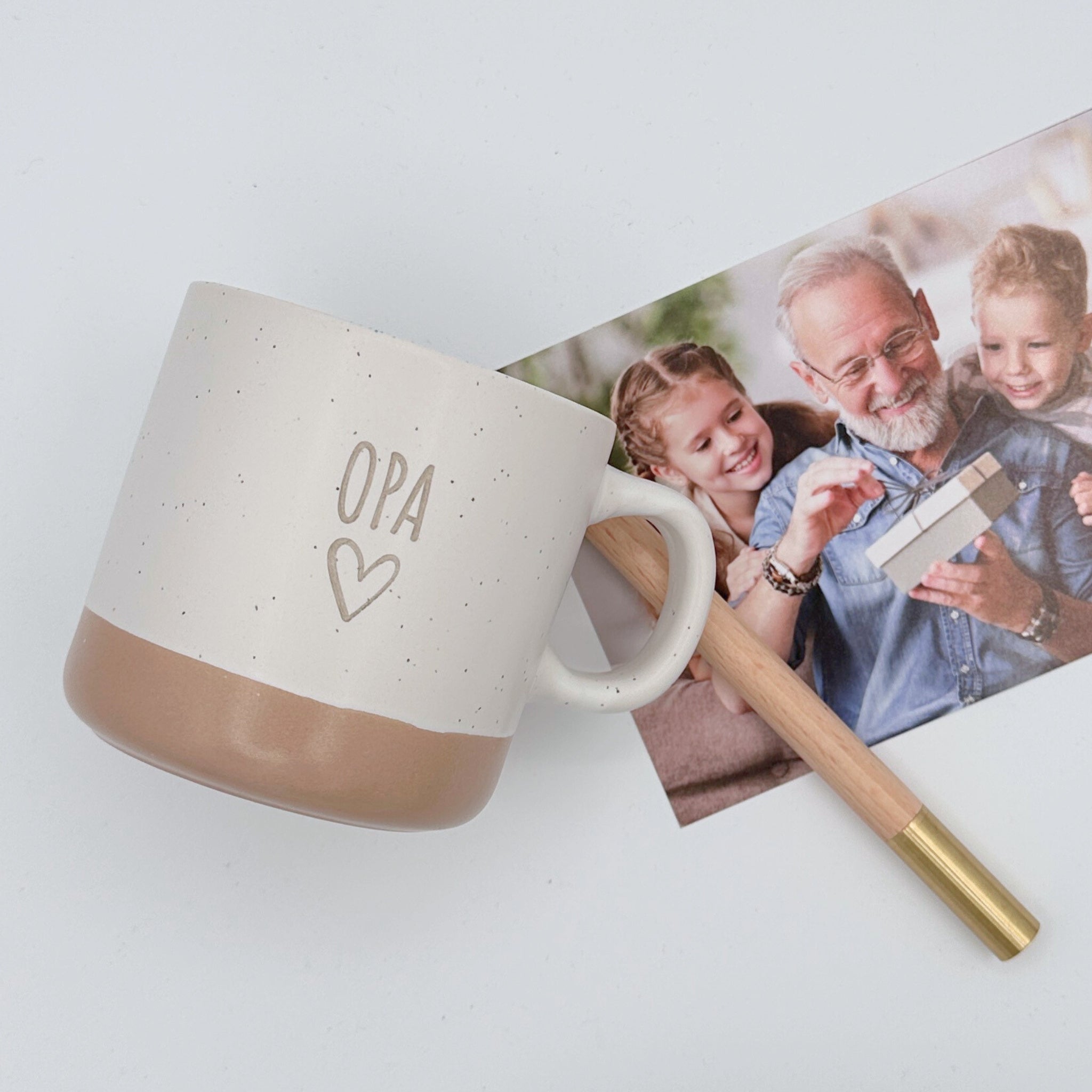 Steingut Tasse - "Opa" - Gravur - SANDY