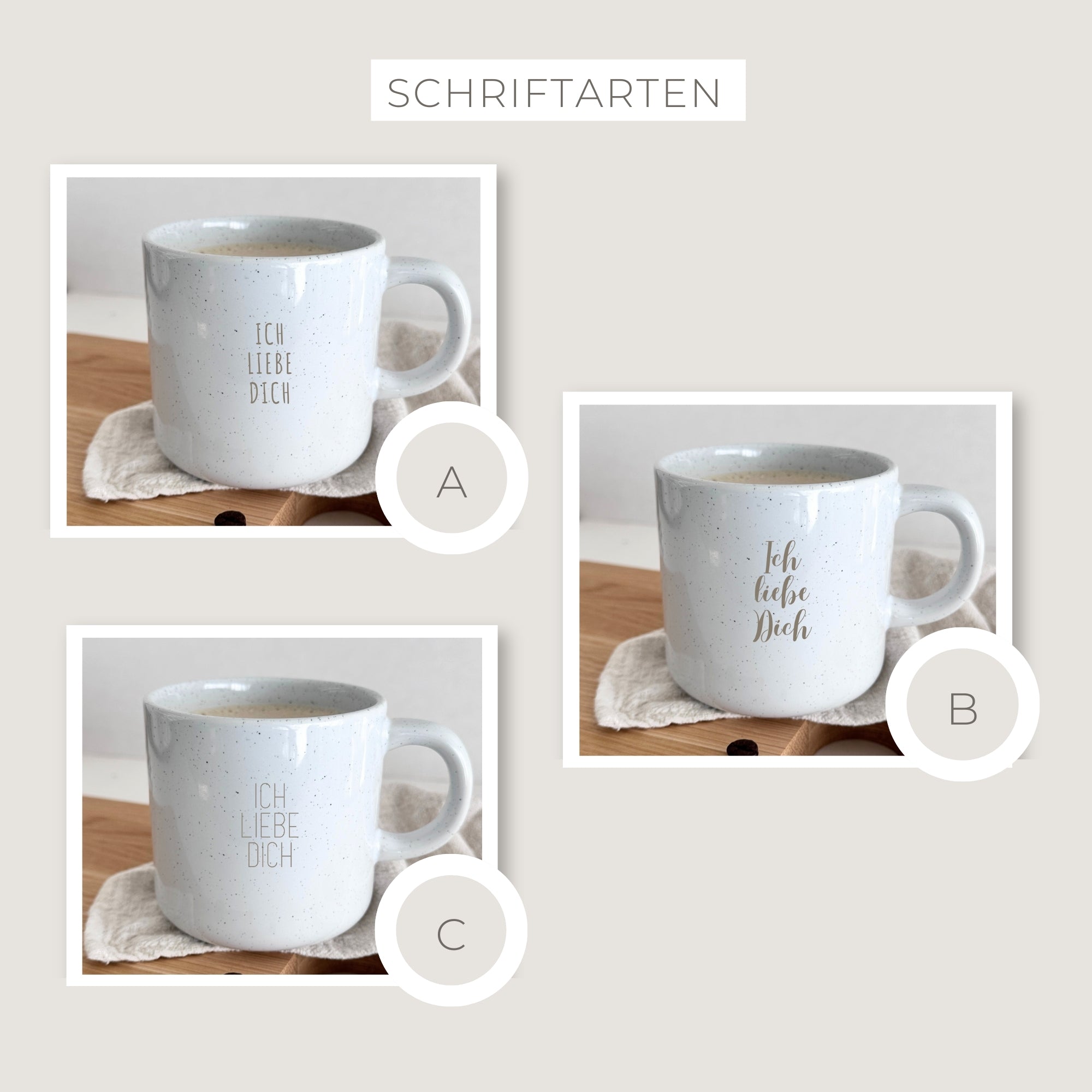 Hochglazierte Steinzeug Tasse - Personalisiert | SHINY