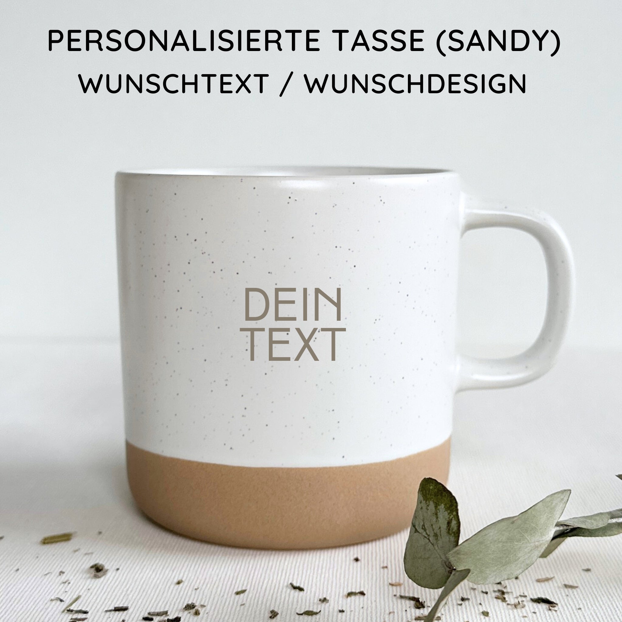 Personalisierte Steingut Tasse - SANDY