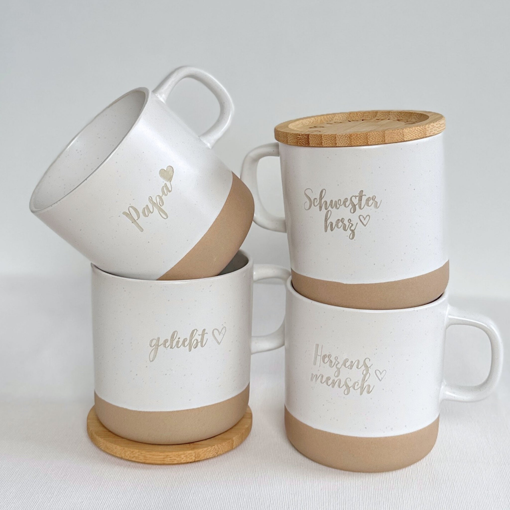 Steingut Tasse - "Beste Mama" - Gravur - SANDY